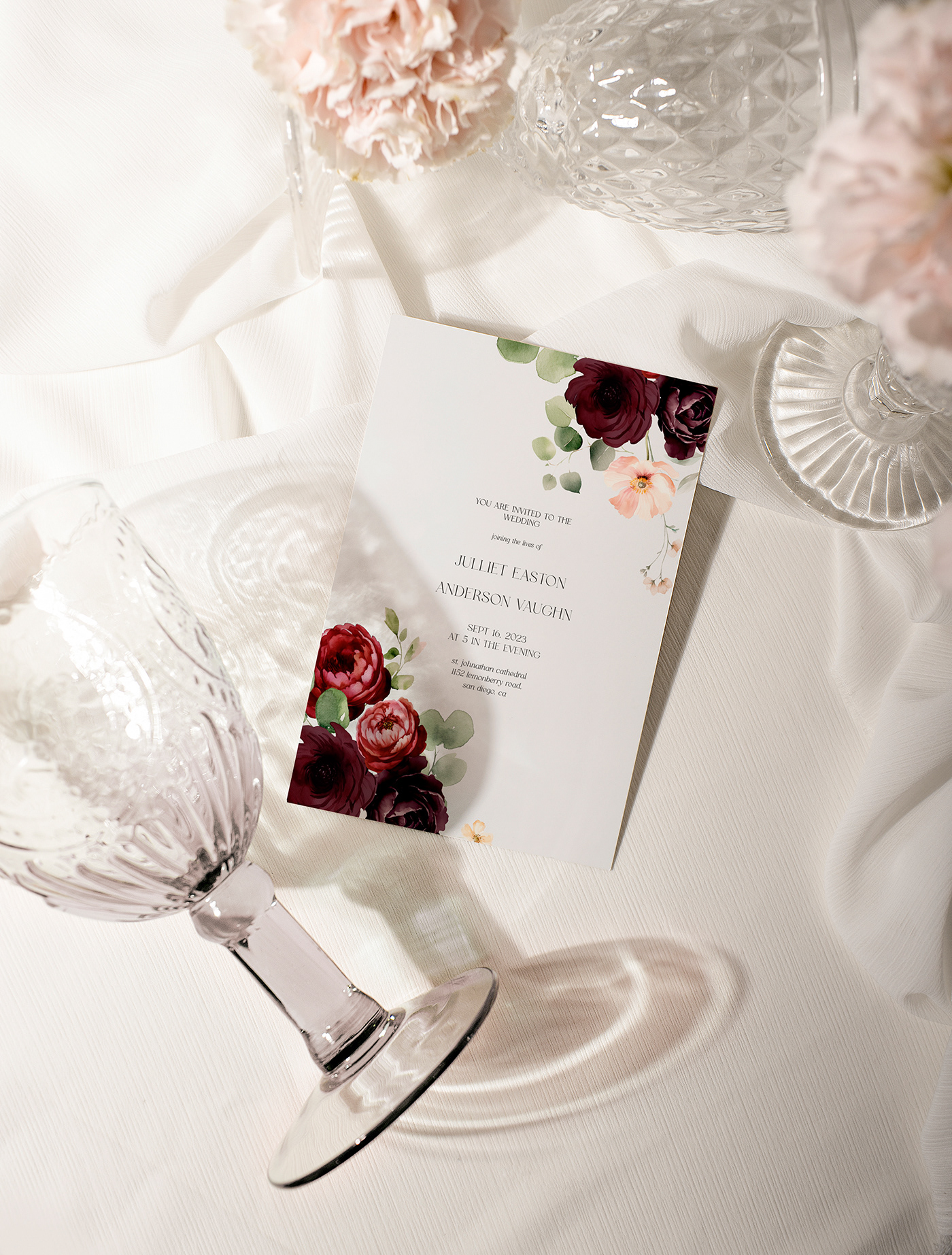 watercolor Flowers floral botanical ILLUSTRATION  Drawing  burgundy wedding Invitation invite