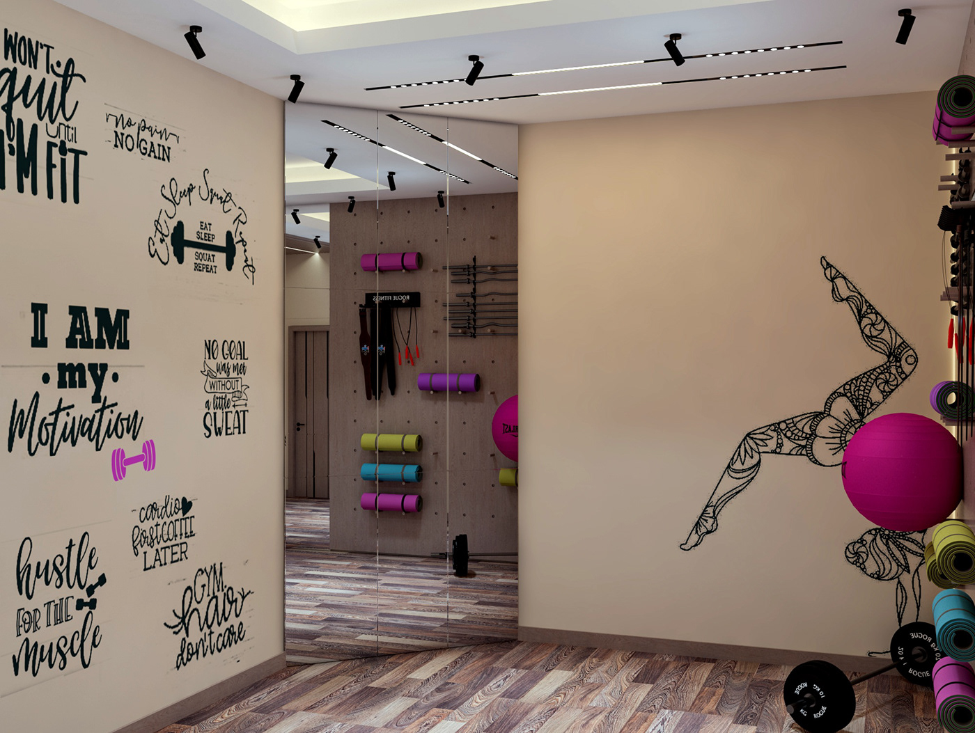 3ds max Aerobics architecture gym interior design  vray