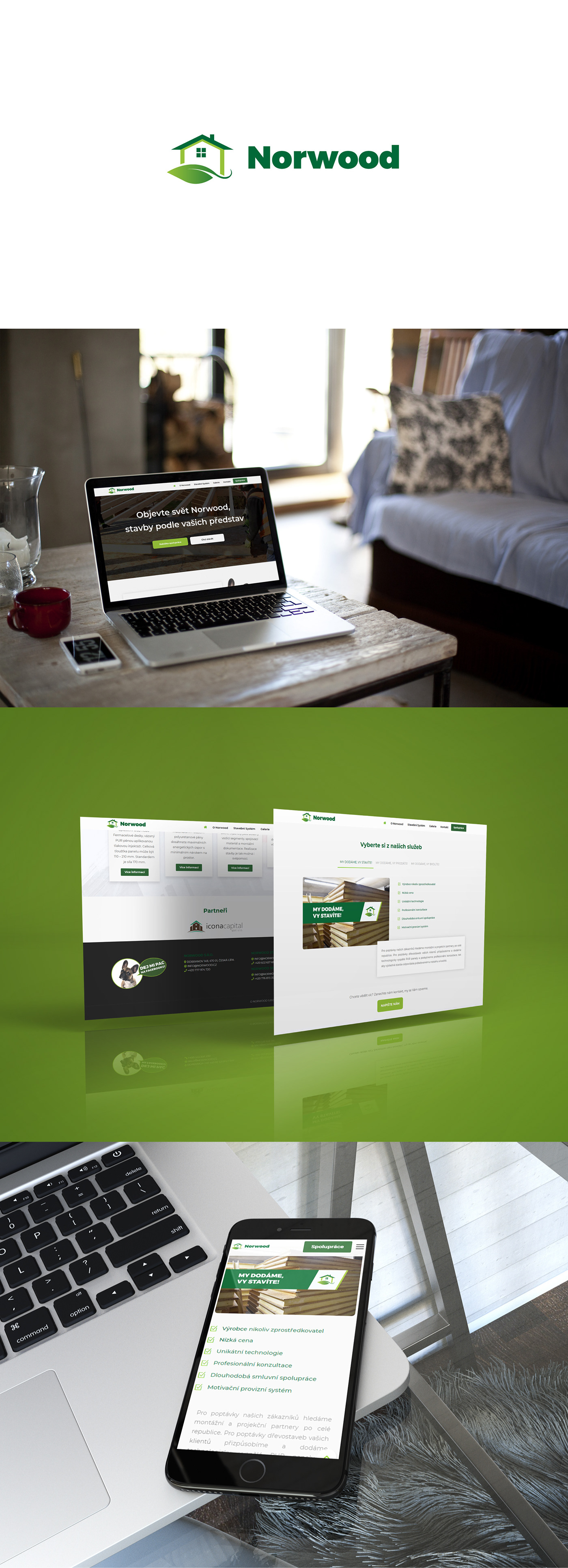 wood PUR panels houses producer company Website Webdesign Responsive green