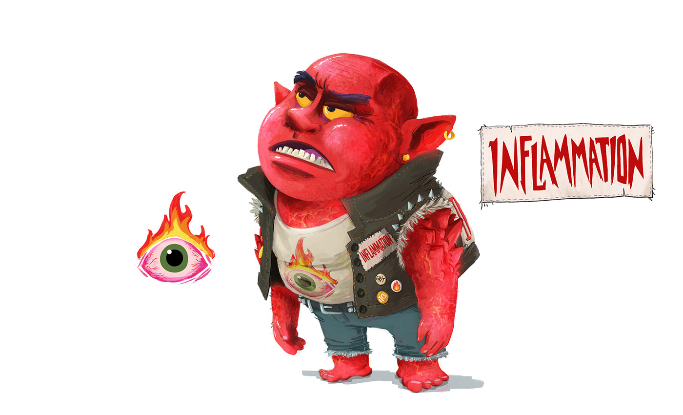 Advertising  animation  Character design  commercial concept art eye irritation Production Art