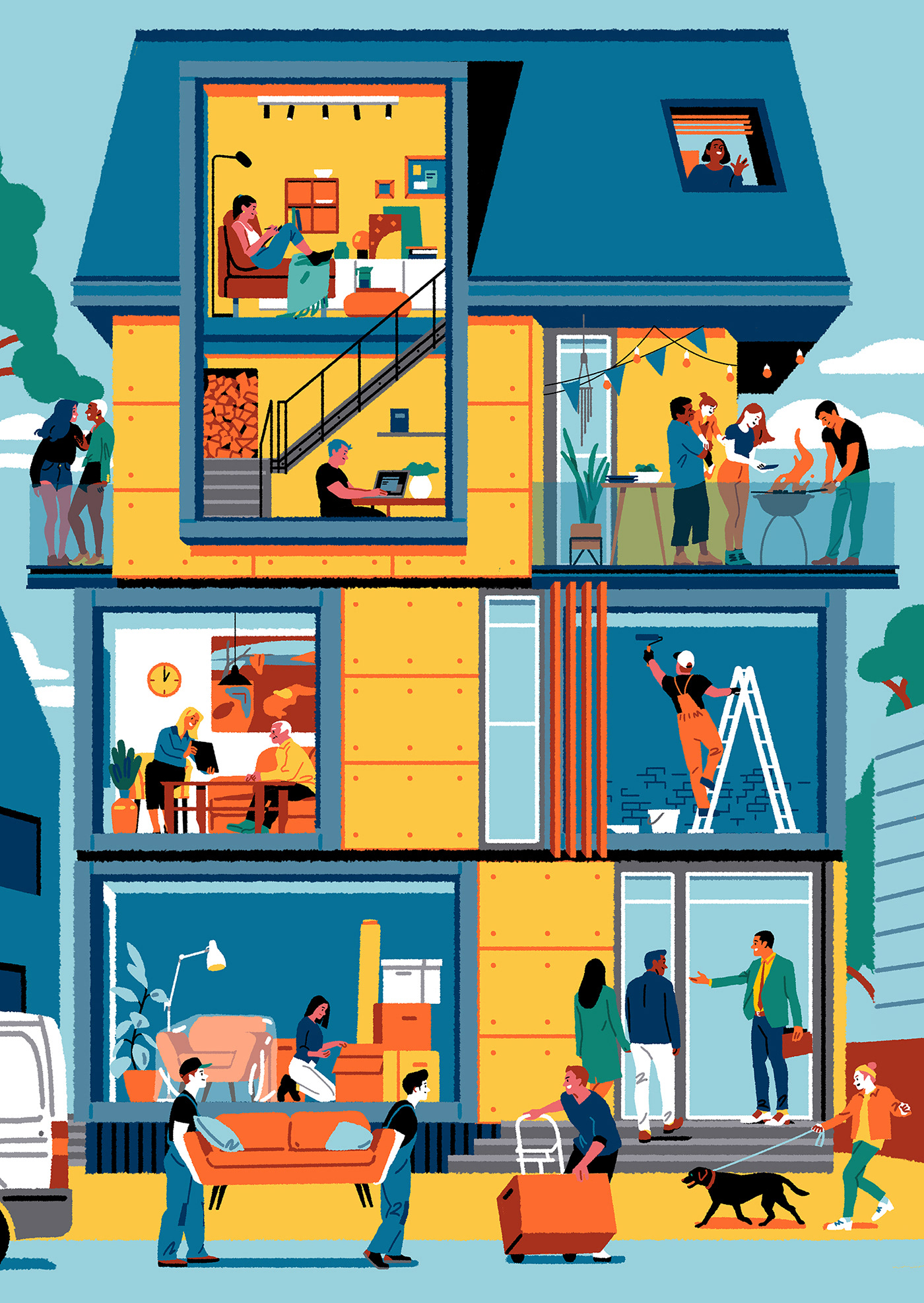 Illustrations idea #298: Perl. social housing illustration