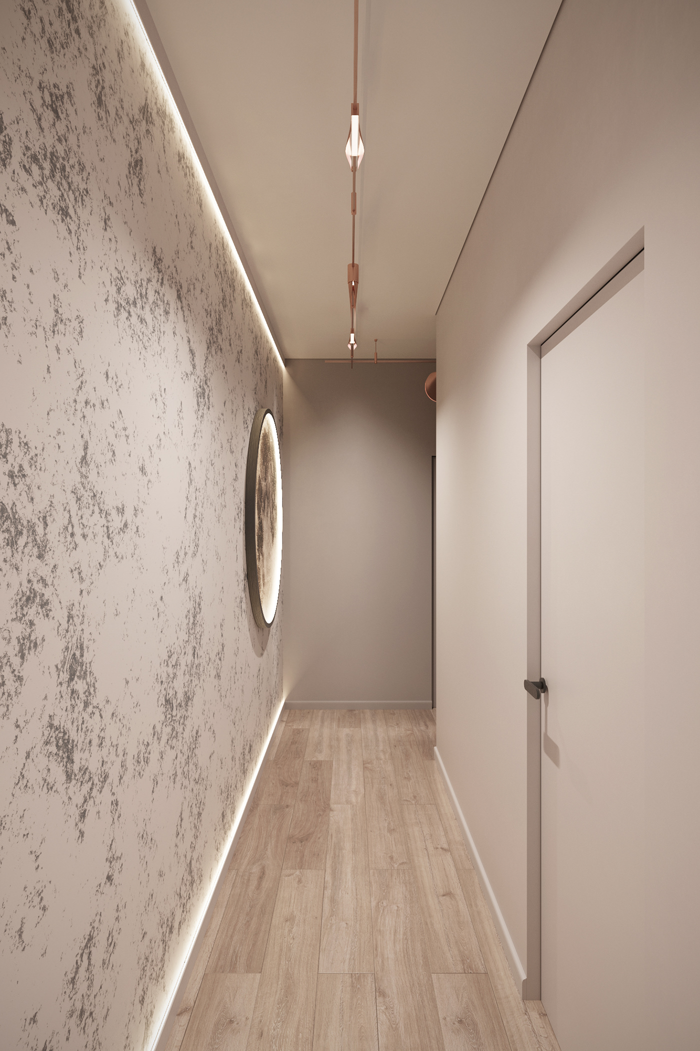 3D 3ds max apartment architecture corona corridor Interior interior design  Render visualization