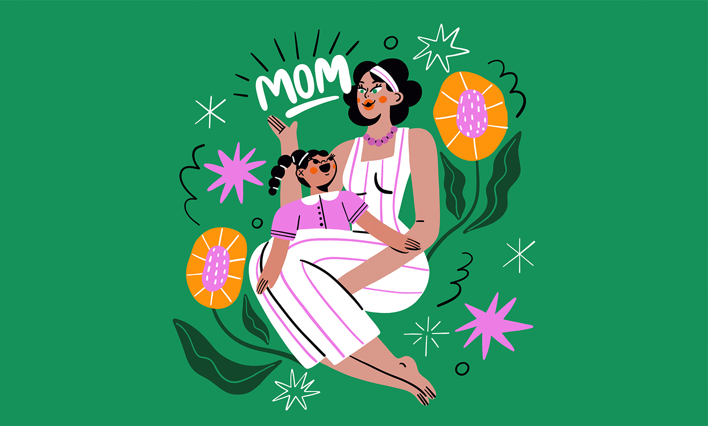 Mother's Day mom mother Love Character design  digital illustration Drawing  Digital Art  woman women