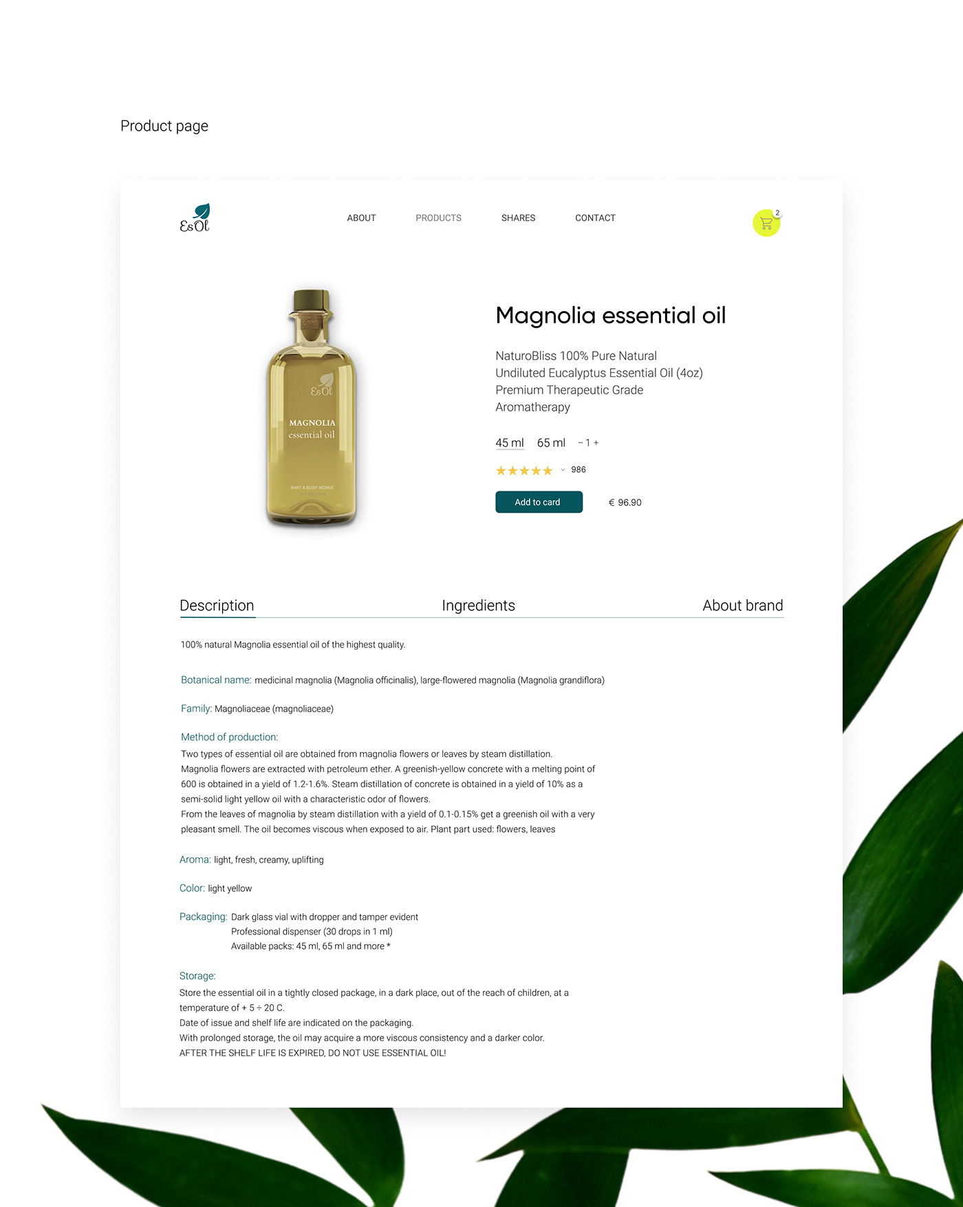 beauty Cosmetic landing page minimal natural oil UI ux Web Design  Website