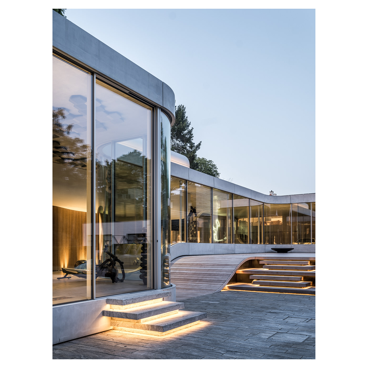concrete danish design glass house modern nordic Scandinavia skyframe Villa