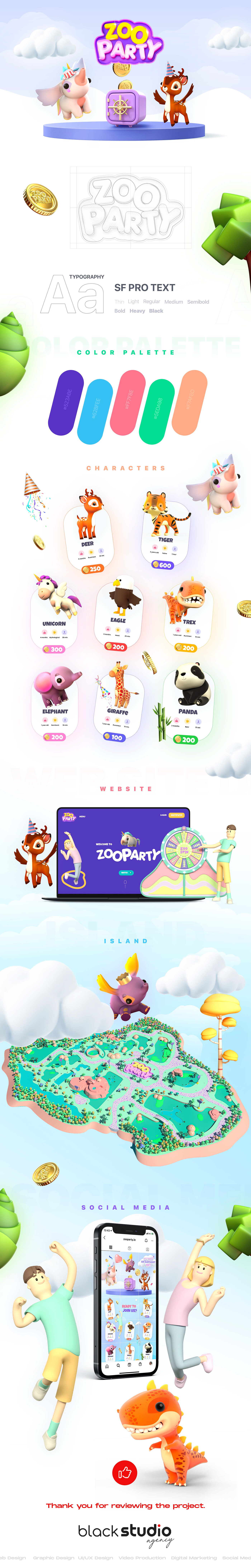 animals animation  blackstudio branding  Character design  Digital Art  digital illustration Logotype zooparty nft