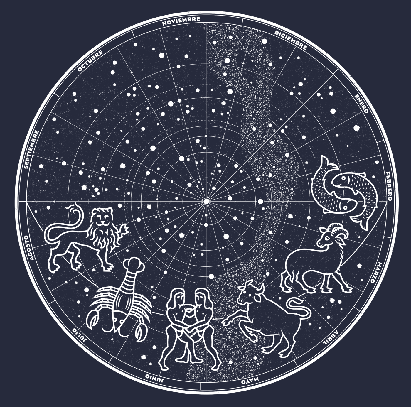 calendar calendario stars zodiac map universe estrellas zodiaco constellation design