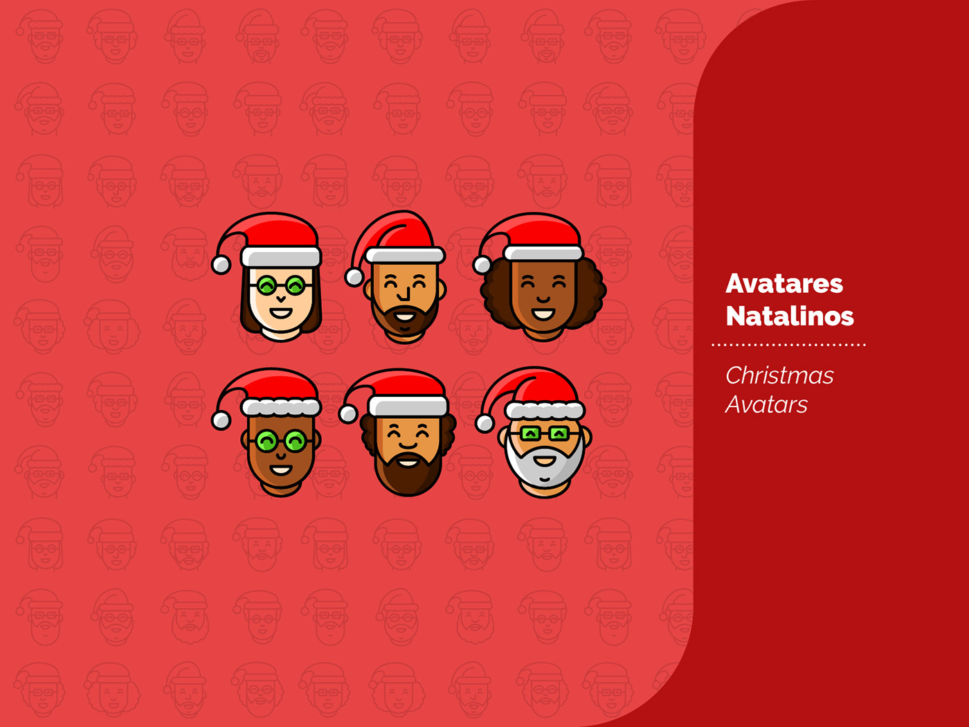 Christmas icon design  icon set icons santa Santa Claus Santa Hat xmas