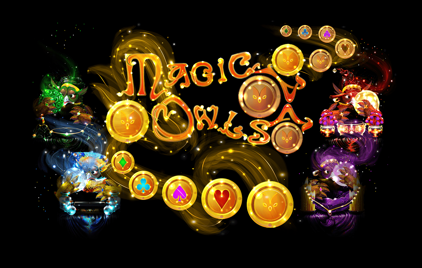 casino Magic   owl slot Spine2d vfx 2DAnimation Digital Art  Icon ILLUSTRATION 