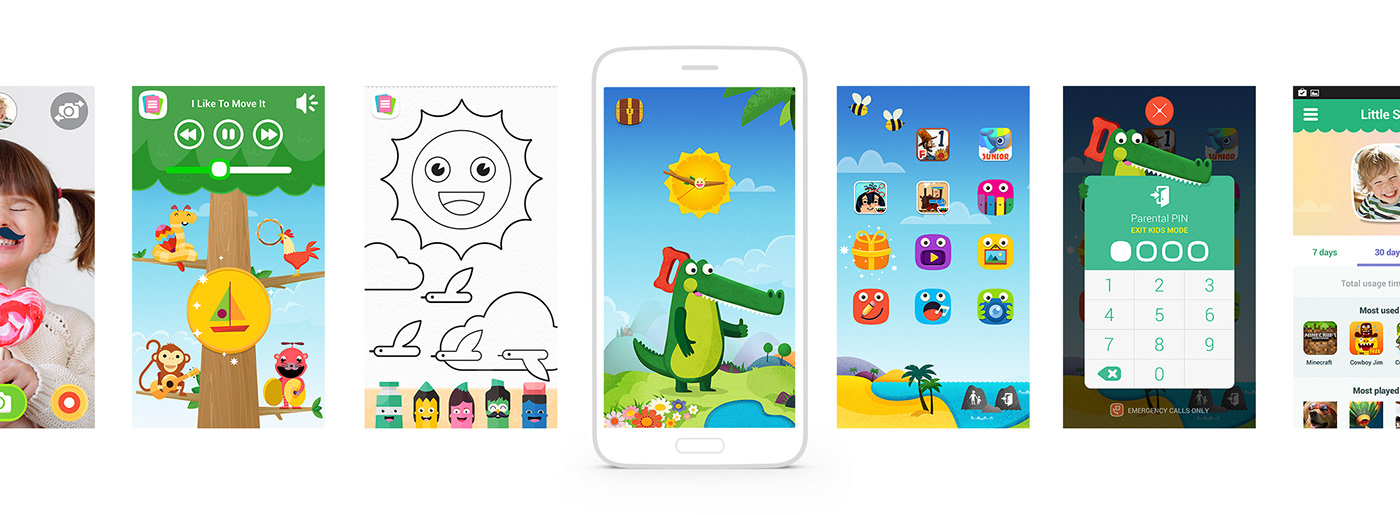 kids app ILLUSTRATION  Character UI icons android