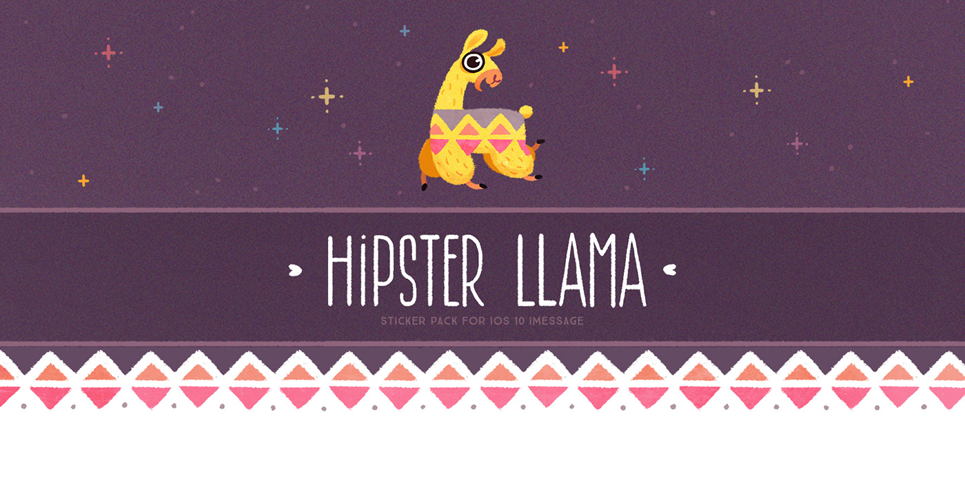 llama sticker hipster llama Hipster photoshop animation  Character emotions