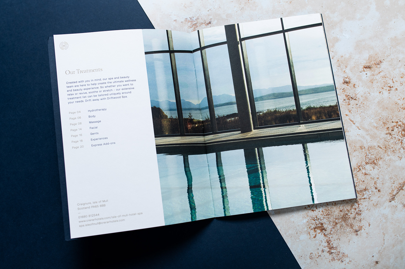 branding  brochure Diecut editorial hotel InDesign Layout magazine print Spa