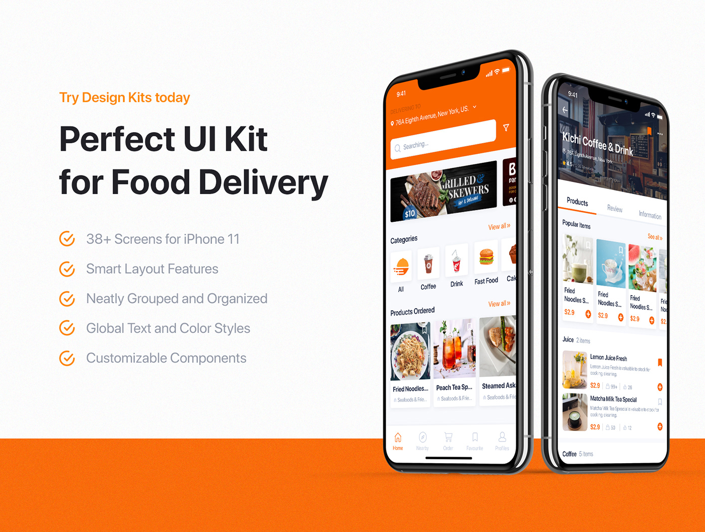 app food app food delivery app UI ui kit delivery Food  map ordering tracking