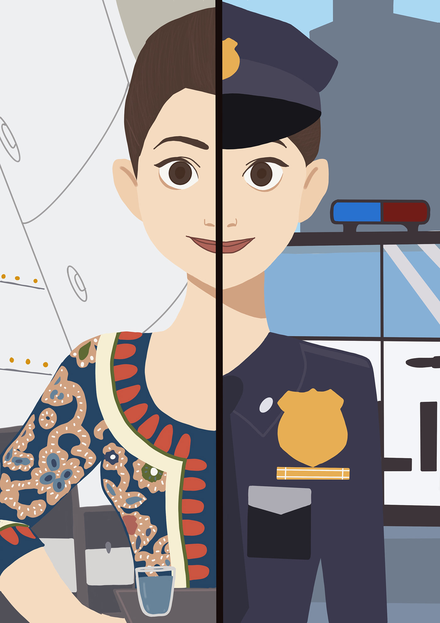 ads Advertising  campaign Digital Art  Drawing  ILLUSTRATION  Procreate safety singapore stewardess