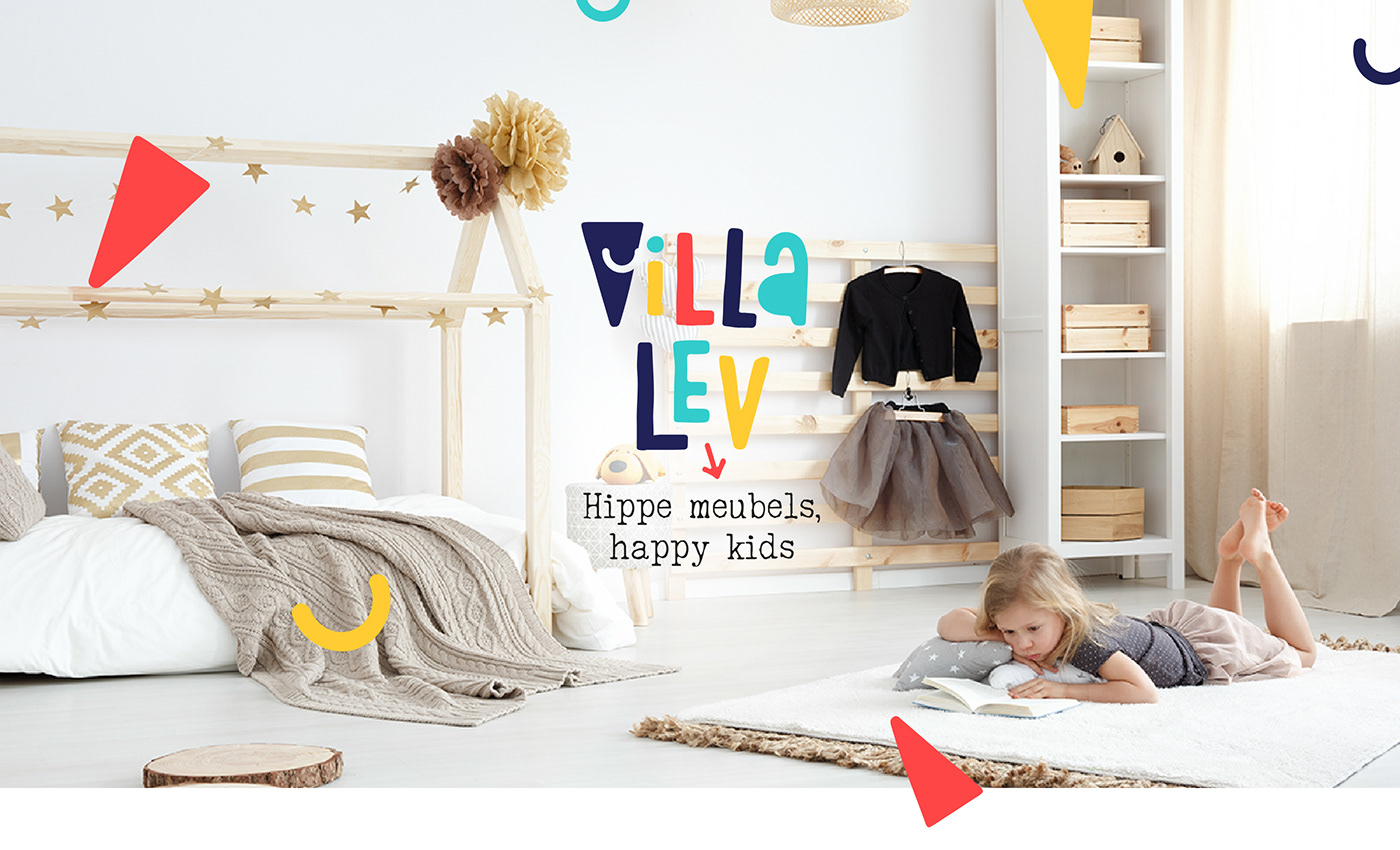 kids furniture happy smile colorful branding  logo identity Villa