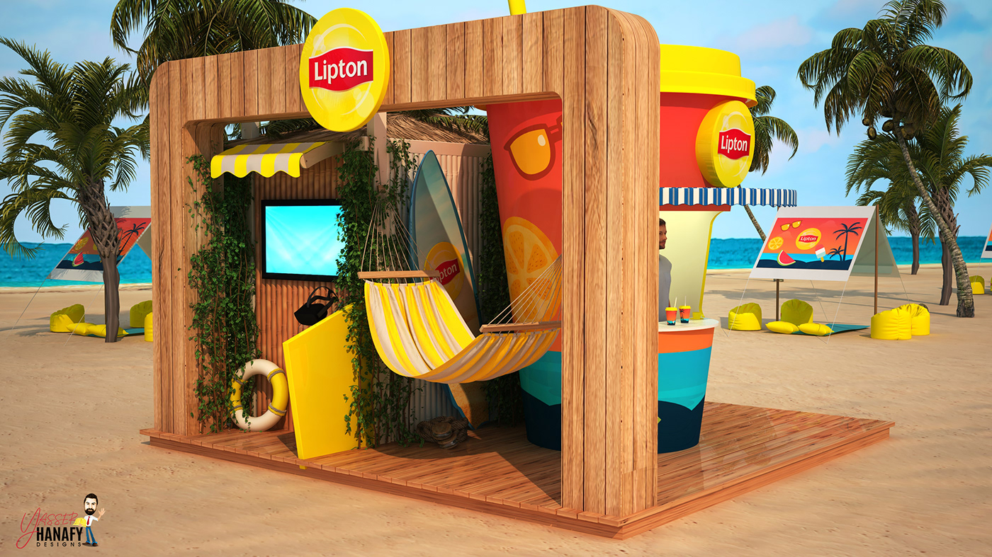 3D activation Advertising  booth Display Exhibition  Lipton Stand summer yasser hanafy