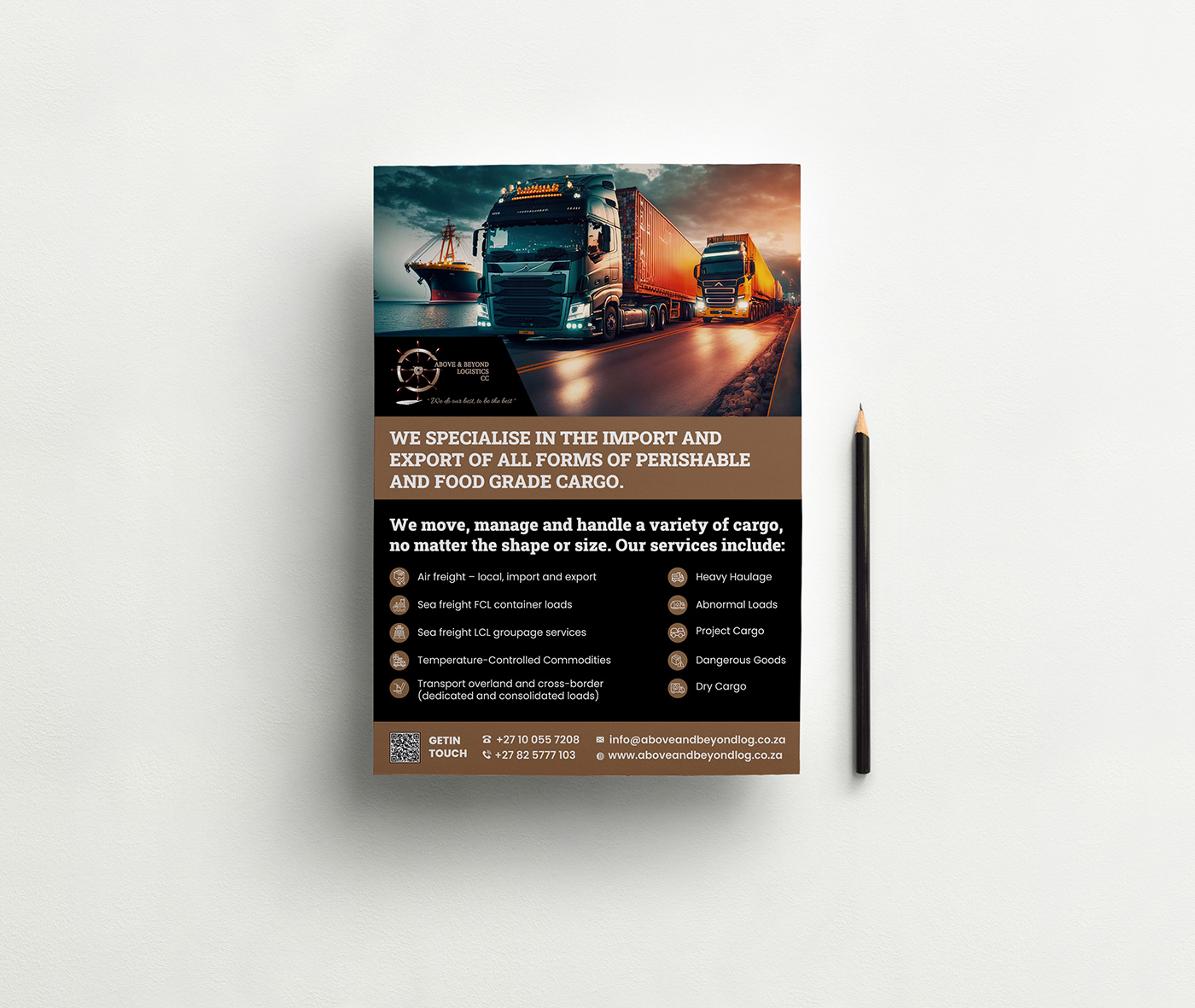 Logistics and transportation company flyer