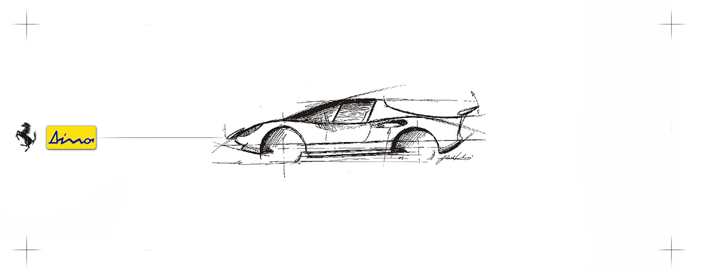 FERRARI Dino concept view prototype sketch design Leonardo davinci Style