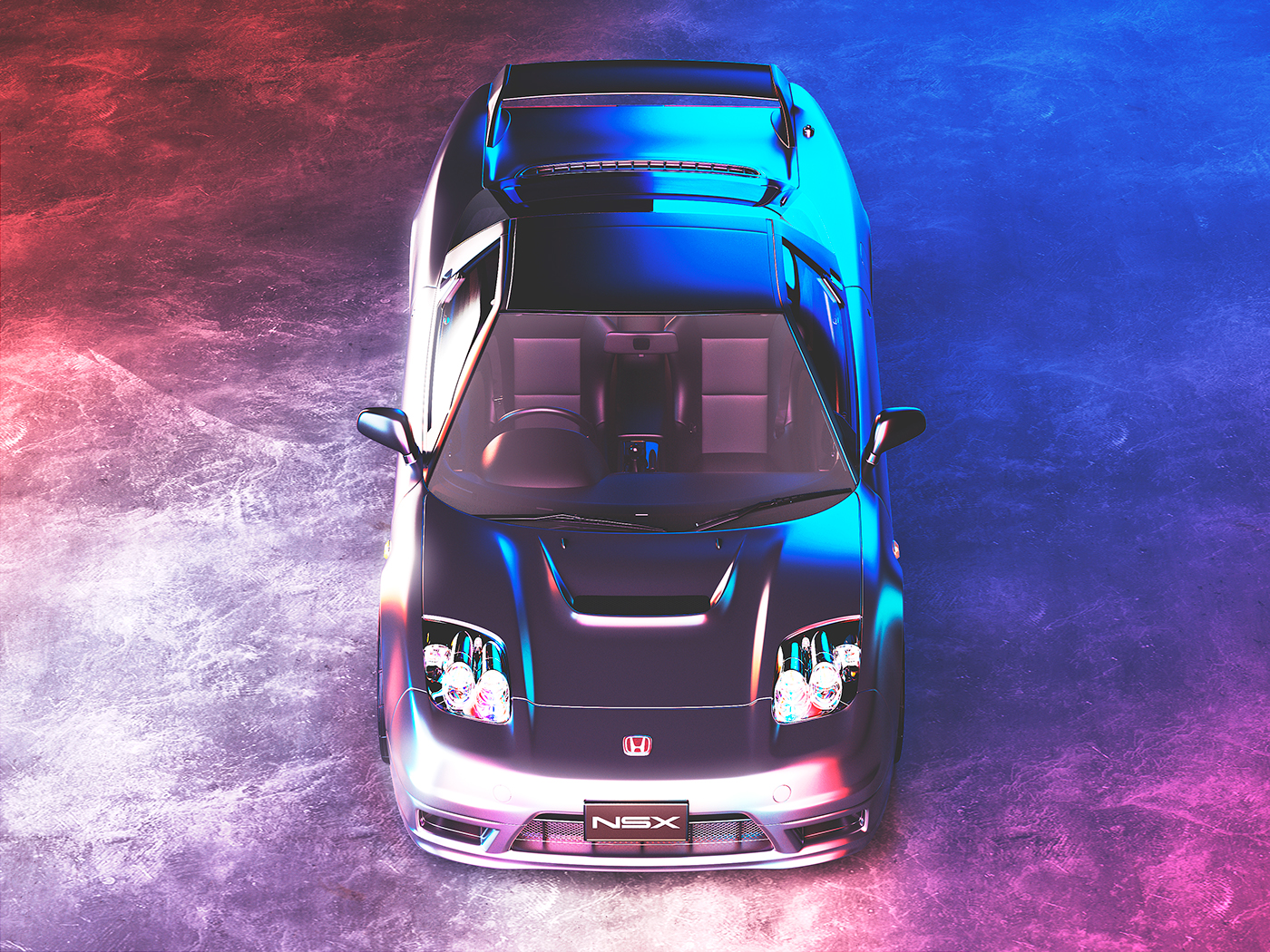 car Honda nsx hondansx 3D rendering photoshop personal