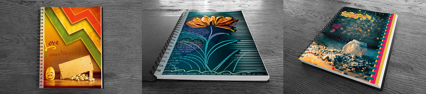 photographer Copybook covers Flowers smile hearts arts lights blue typo papers