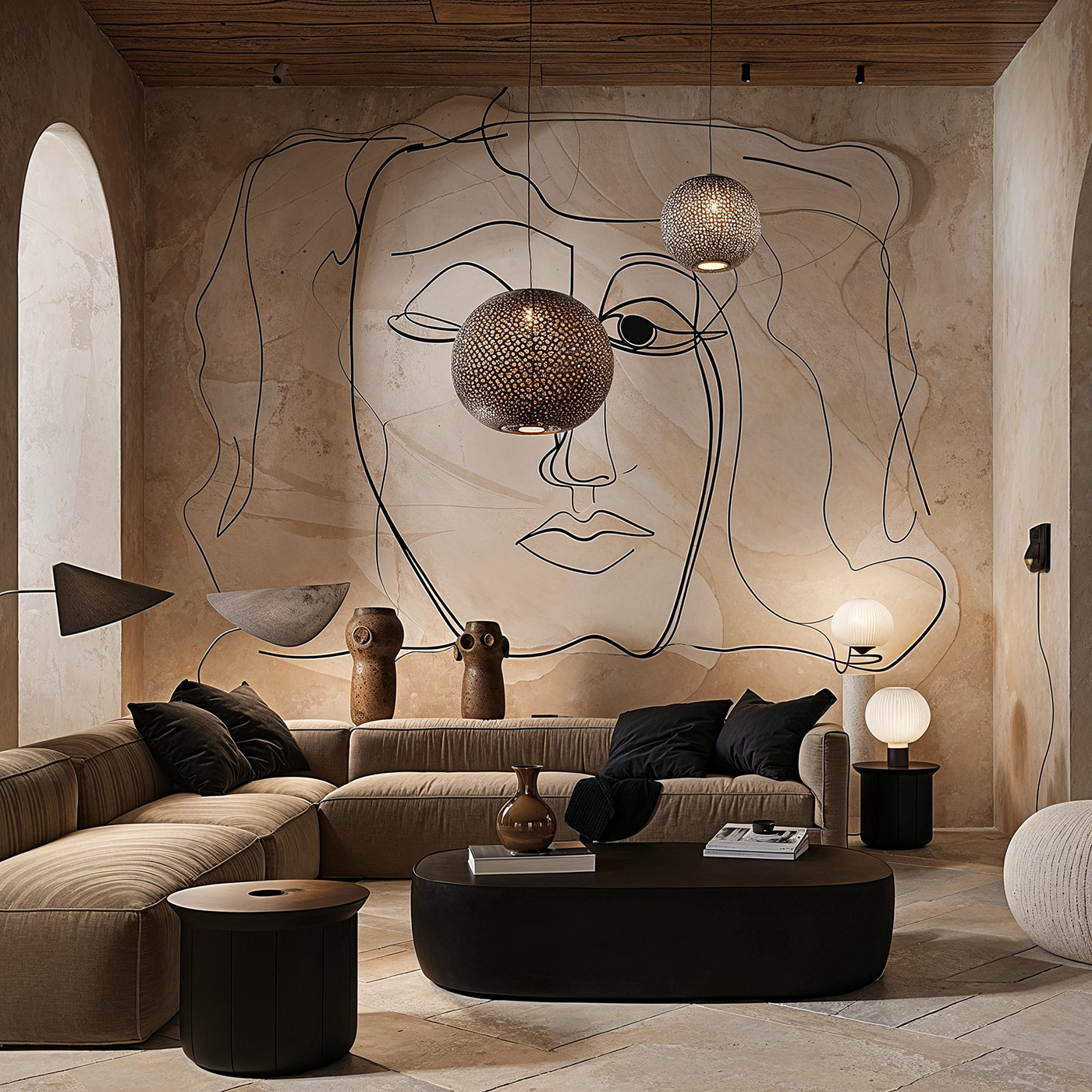 interior design  Wabi Sabi minimal cream design abstract Abstract Art