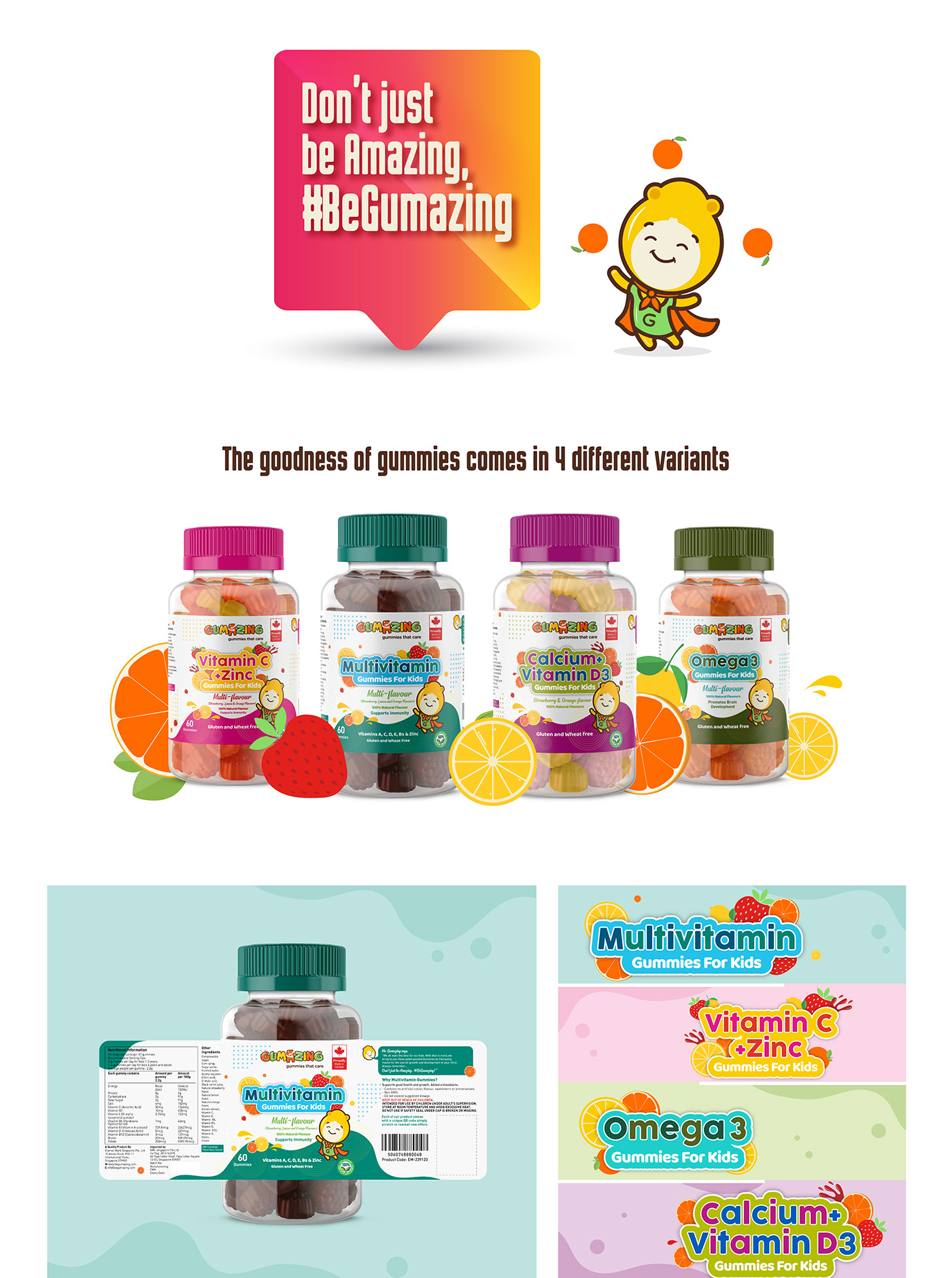 brand identity branding  Character design  gummies kids logo Packaging soft toy Typeface typography  