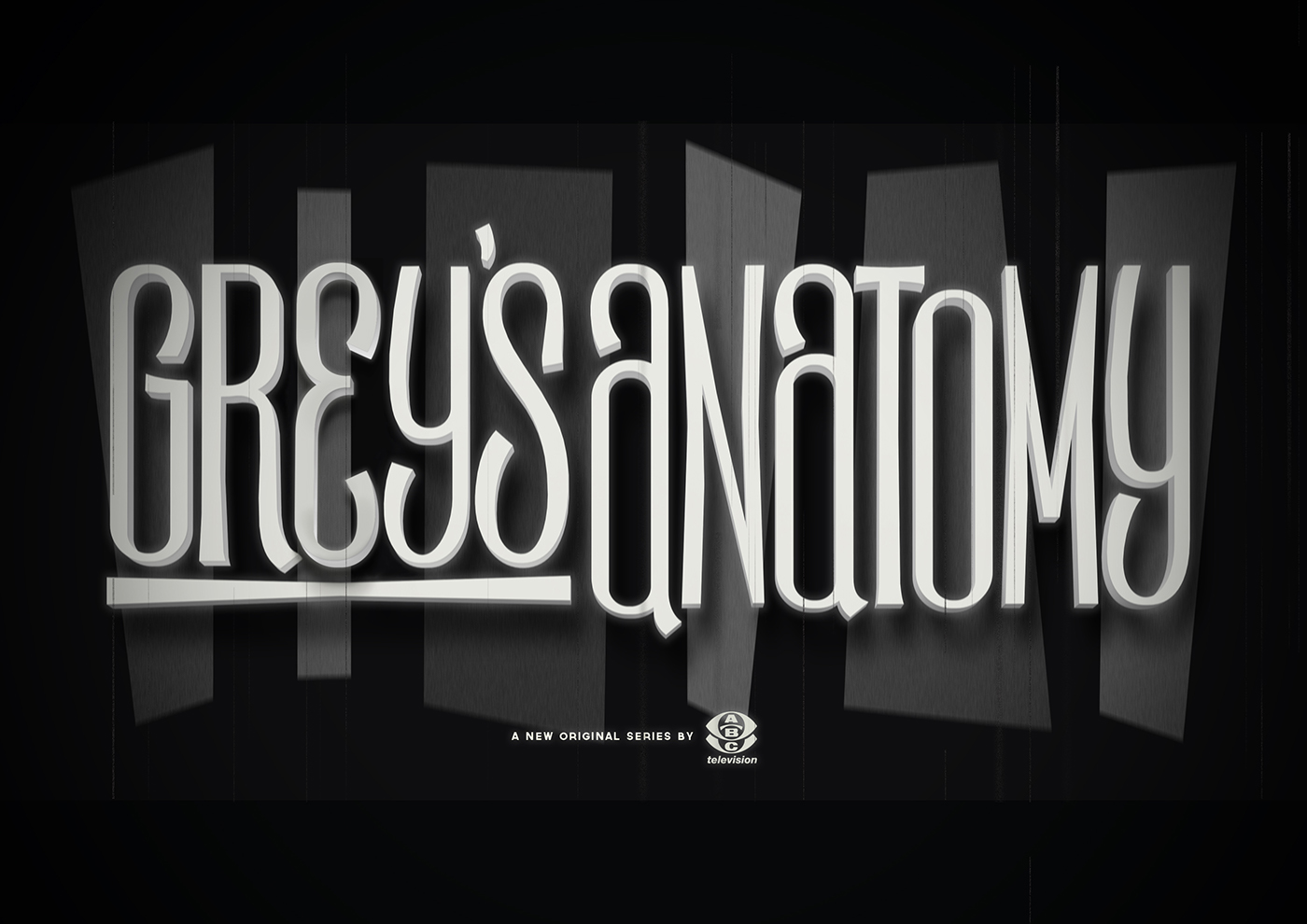 lettering type 3D television art blackandwhite filmnoir brand typedesign