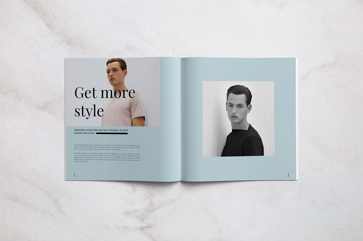 Adobe Portfolio magazine editorial Layout InDesign template catalog Lookbook lifestyle square minimalist clean simple