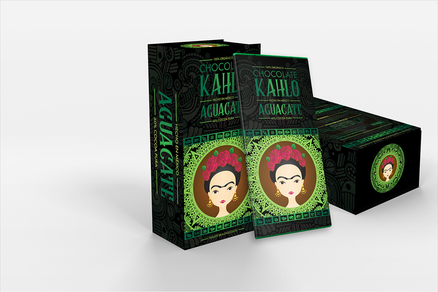 aztec chocolate Frida Kahlo aguacate chipotle fictional mexico mezcal Packaging product design 