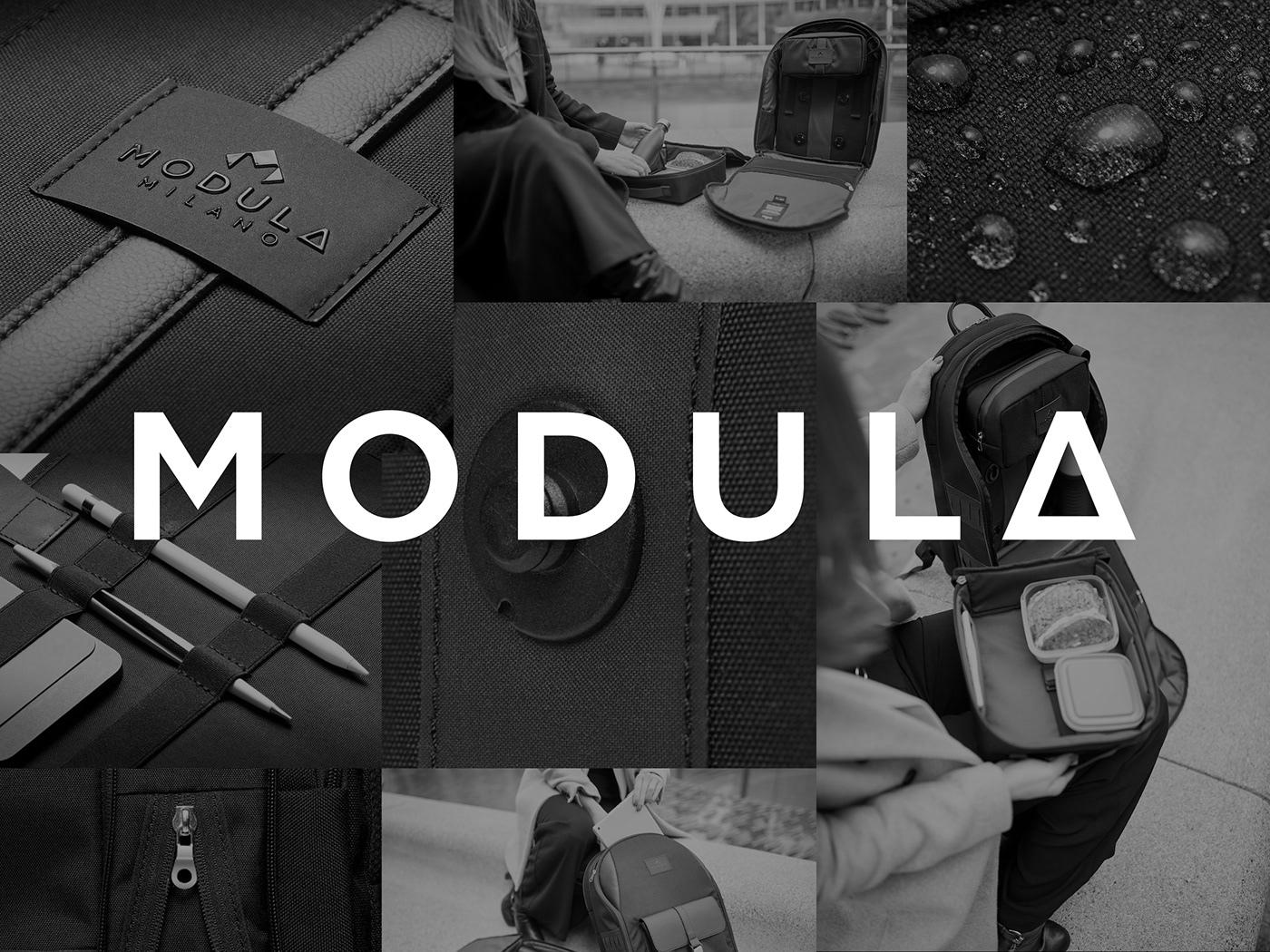 backpack industrial Letter Mark Logo Design M logo milano minimal modern modular product design 