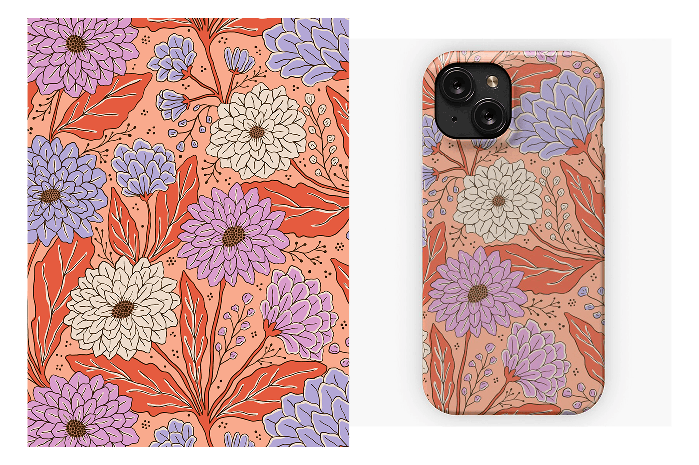 pattern pattern design  surface design dahlia floral pattern flower pattern seamless pattern surface pattern design fabric textile design 
