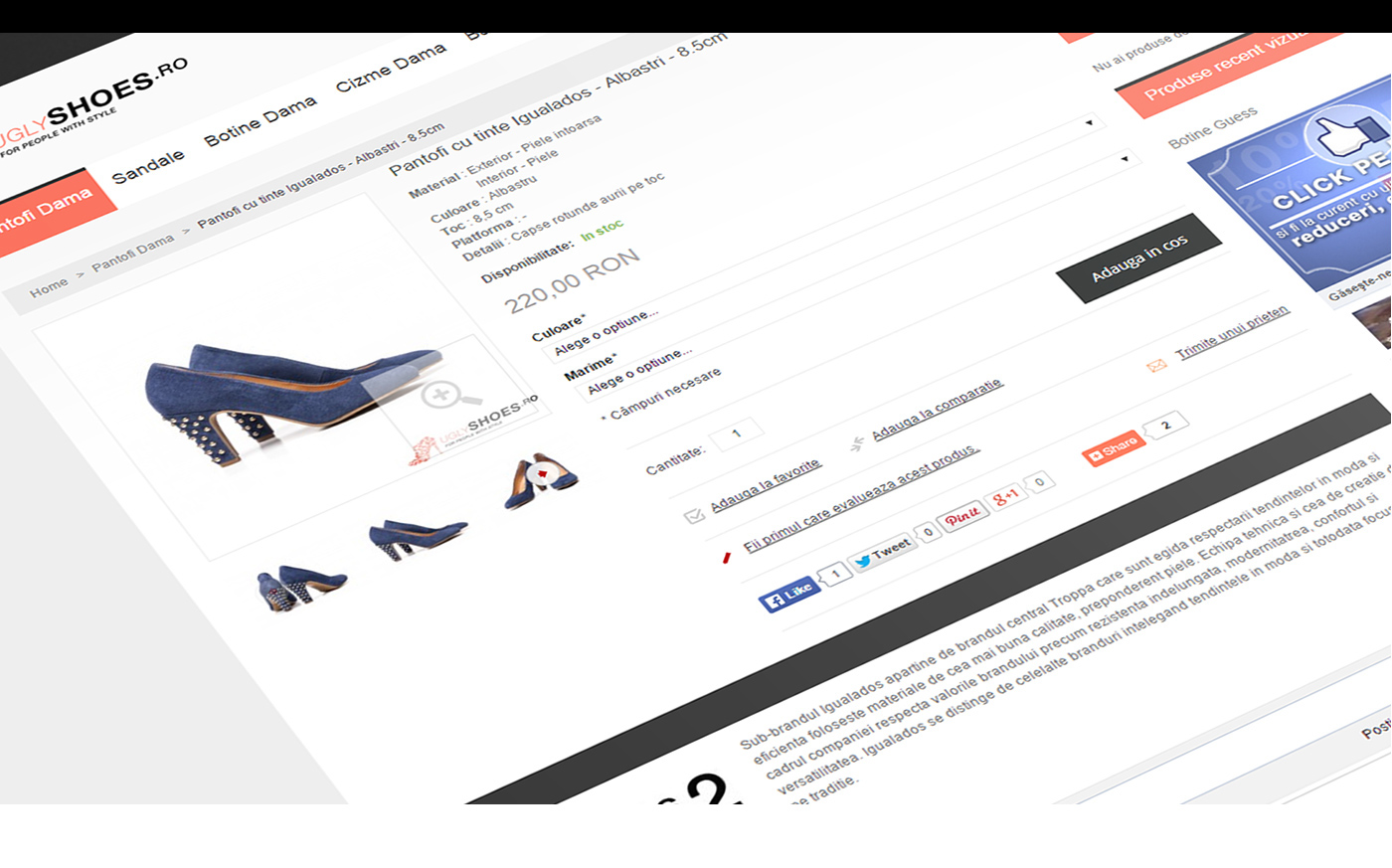ux UI design user experience visual design Fashion Store Ecommerce shoes interaction designer IxD magento online clean modern