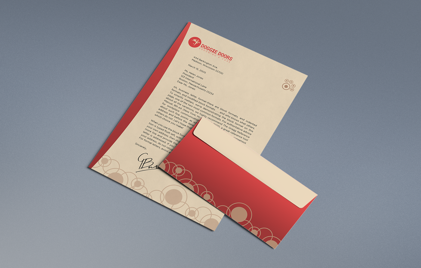 dog Corporate Design Stationery grooming red identity
