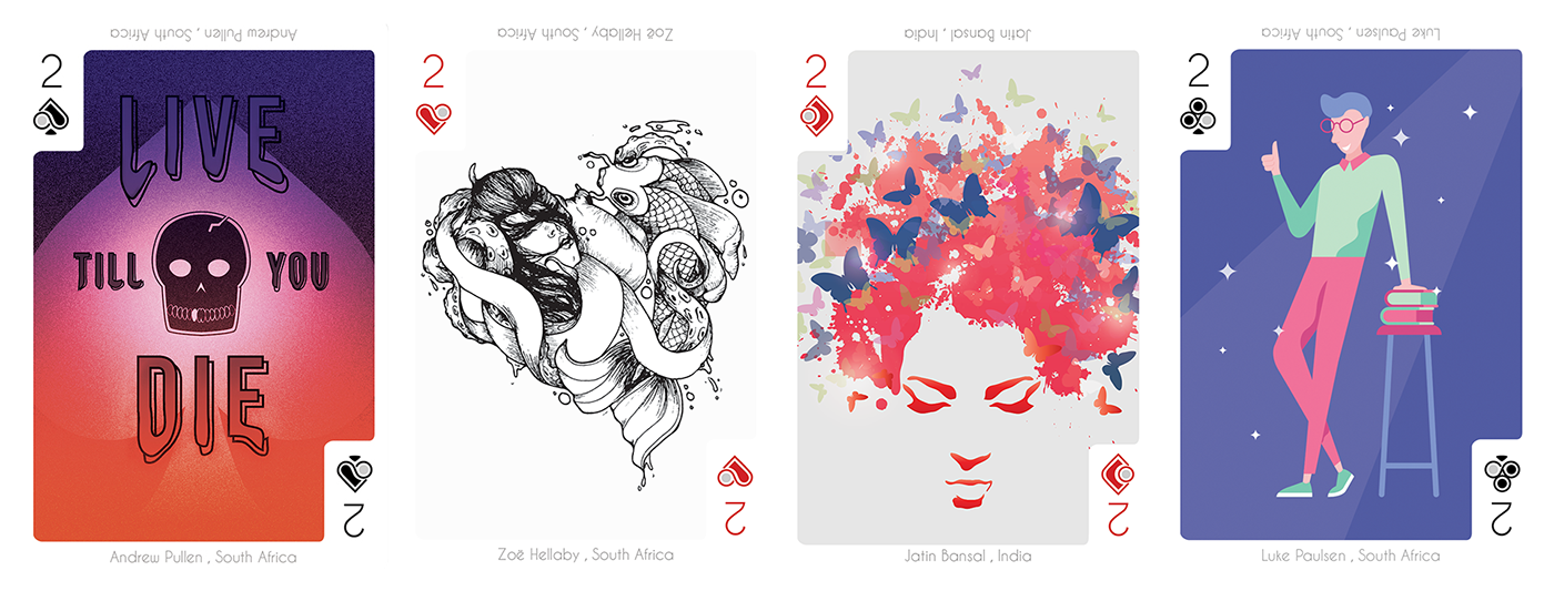Playing Cards designers collab creatives illustrations International cards play Art of play