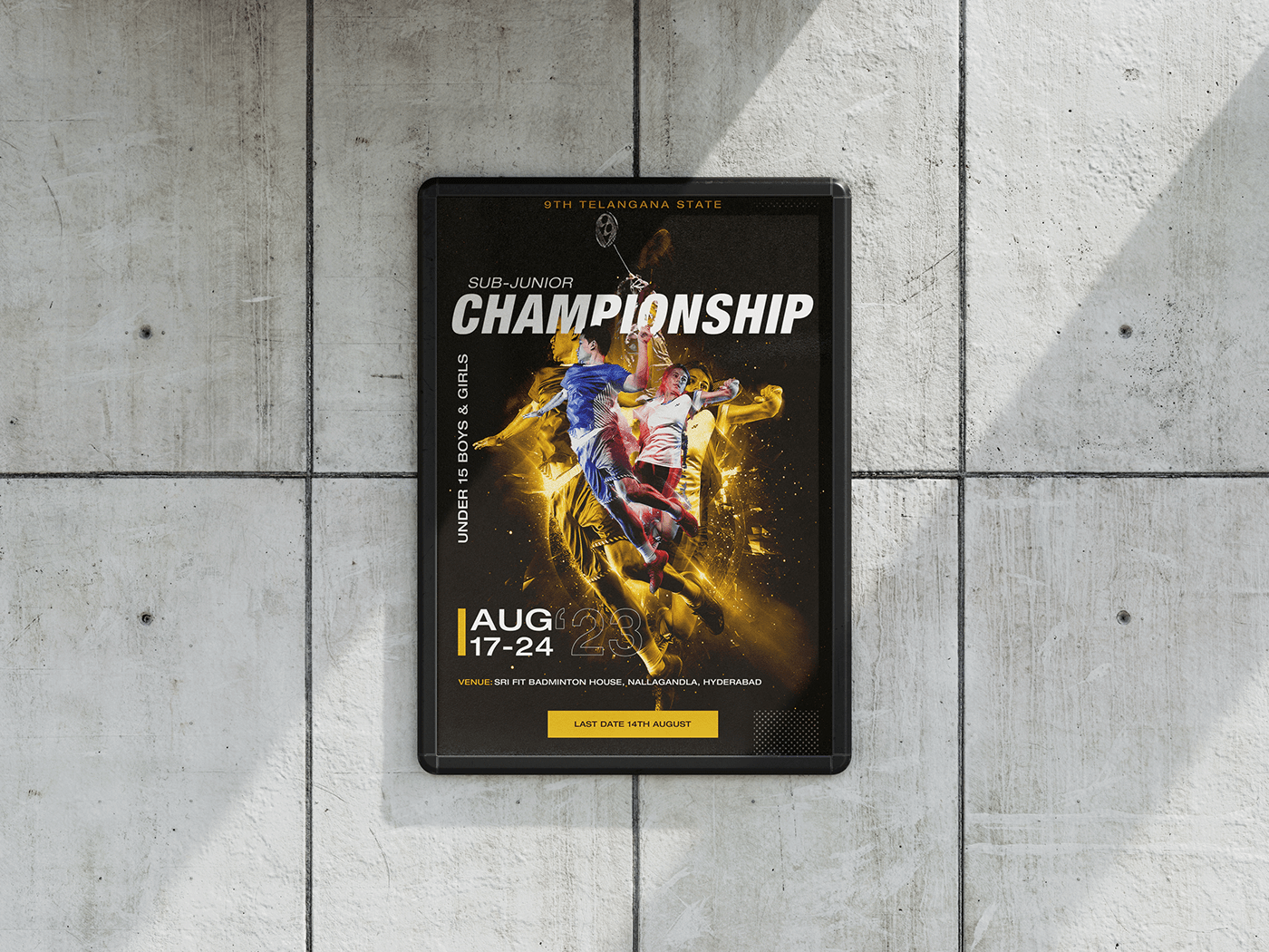 sports Poster Design badminton photoshop Social media post visual identity designer graphic poster design