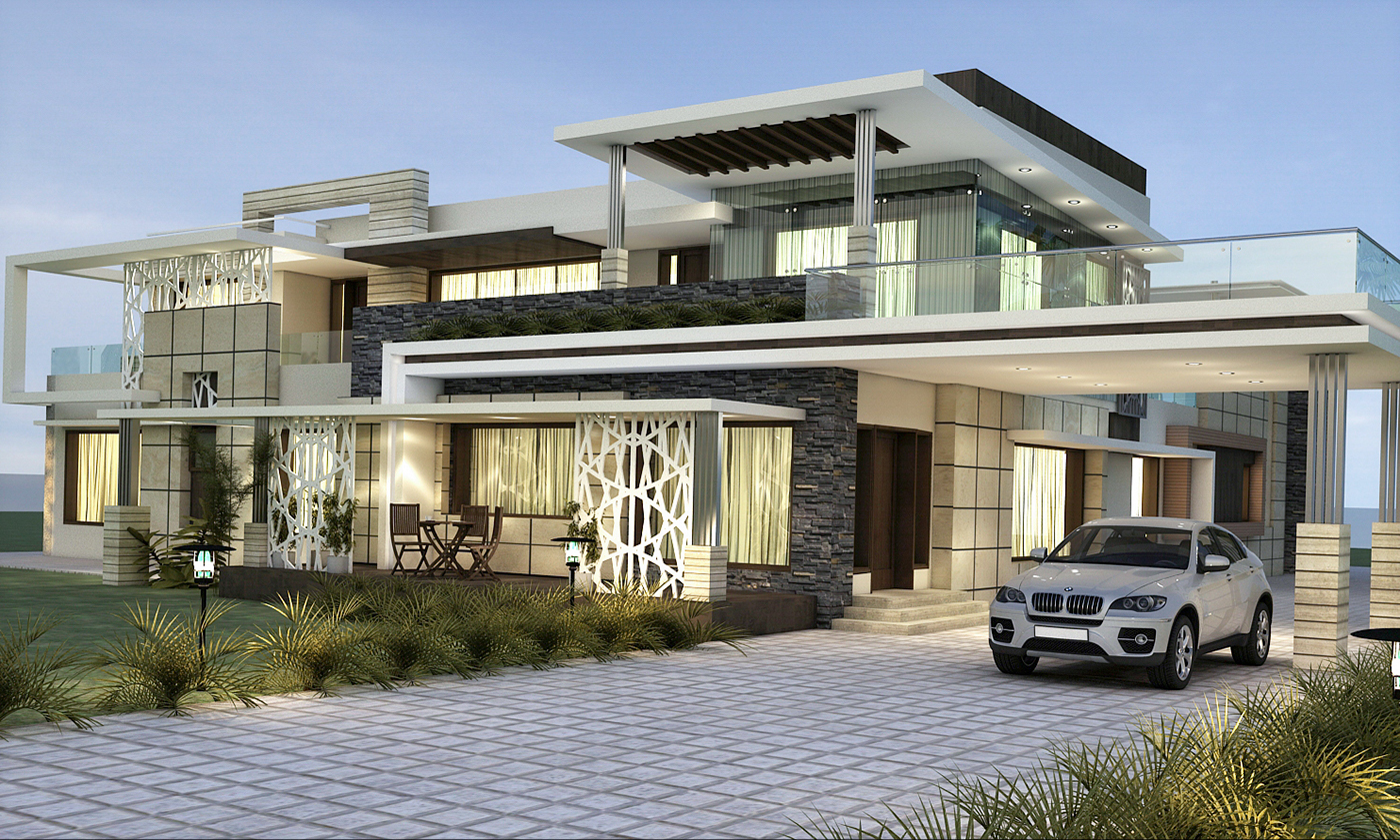 Renders exterior on behance for Casa moderna render