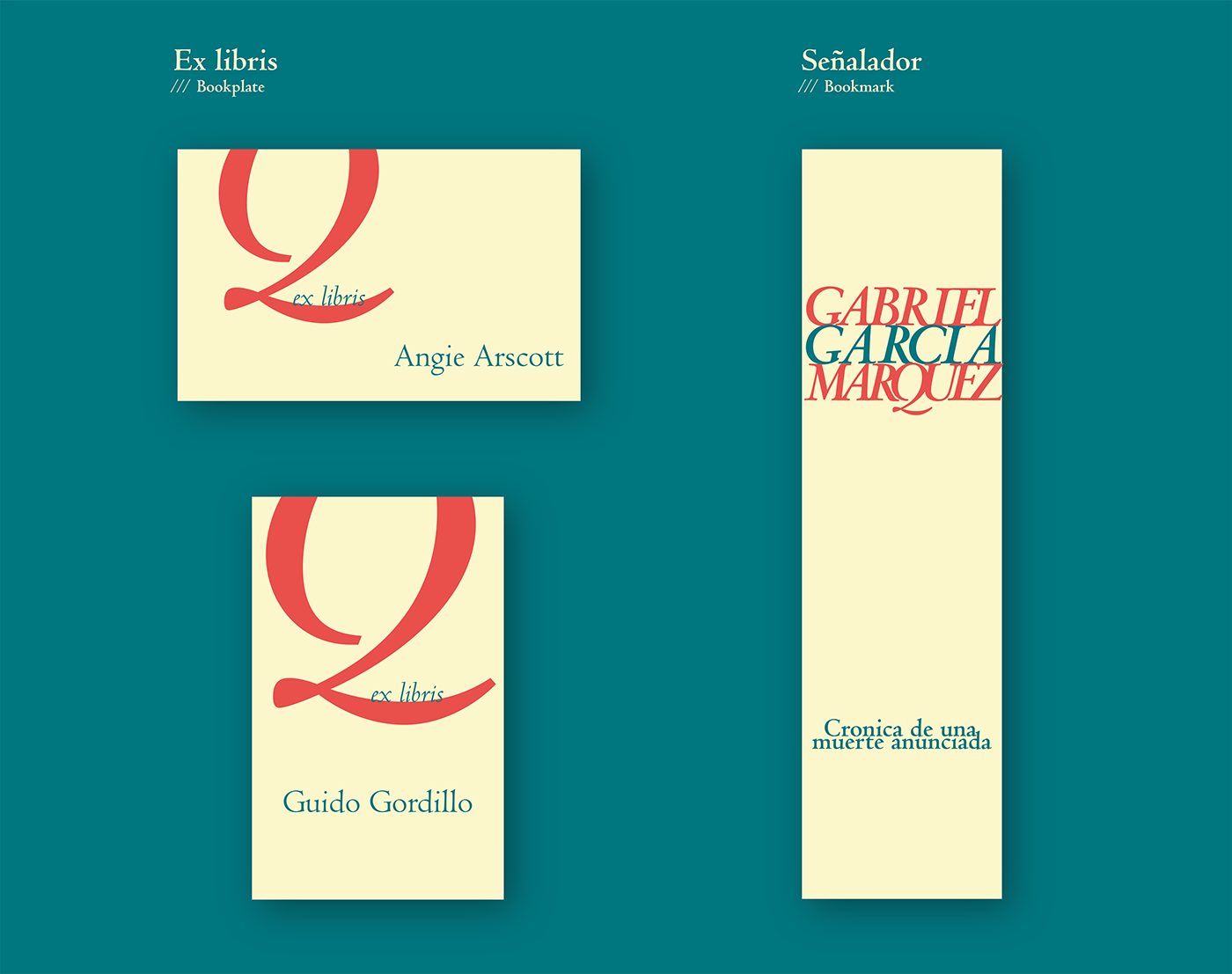 Grabriel Garcia Marquez book club club de lectura tipografia typography   fadu longinotti Ex Libris token monogram