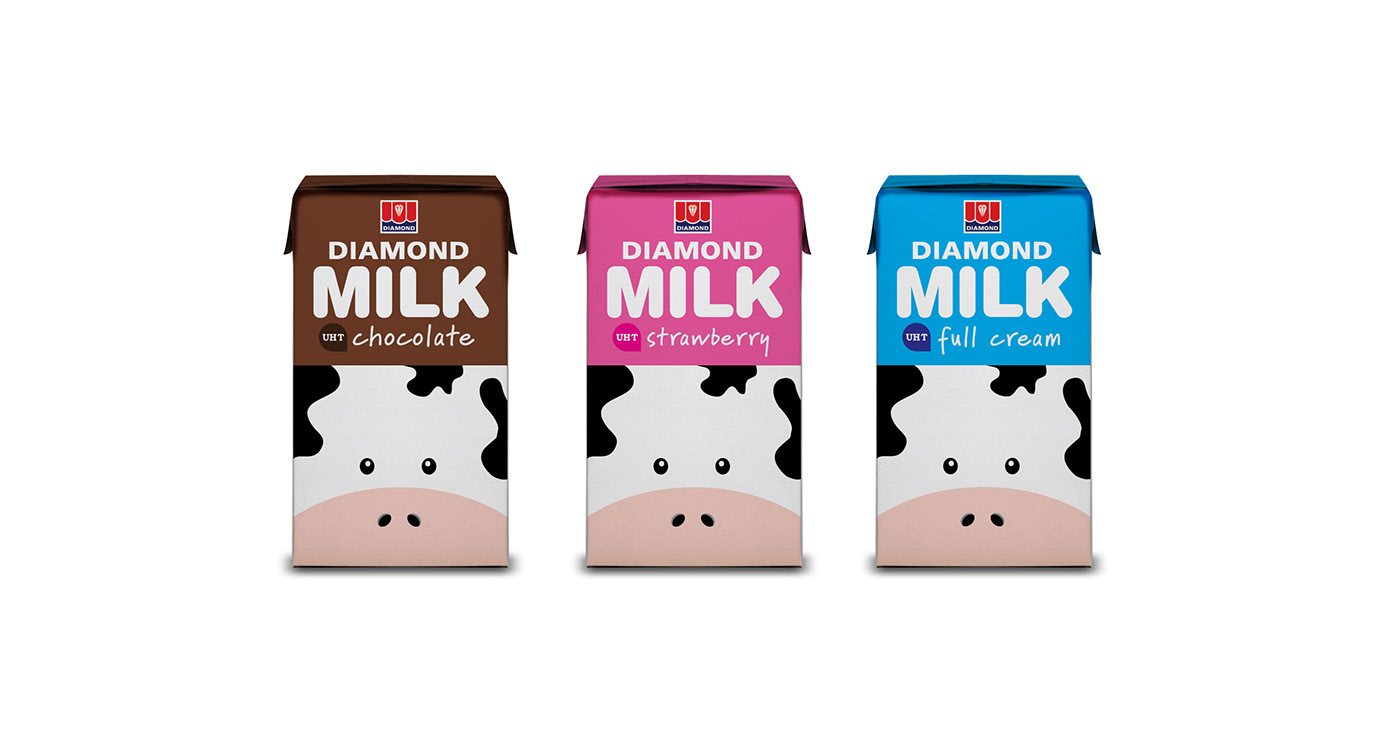 milk diamond  colorful indonesia cute Character happy cow adventure children kiddy healthy design chocolate strawberry