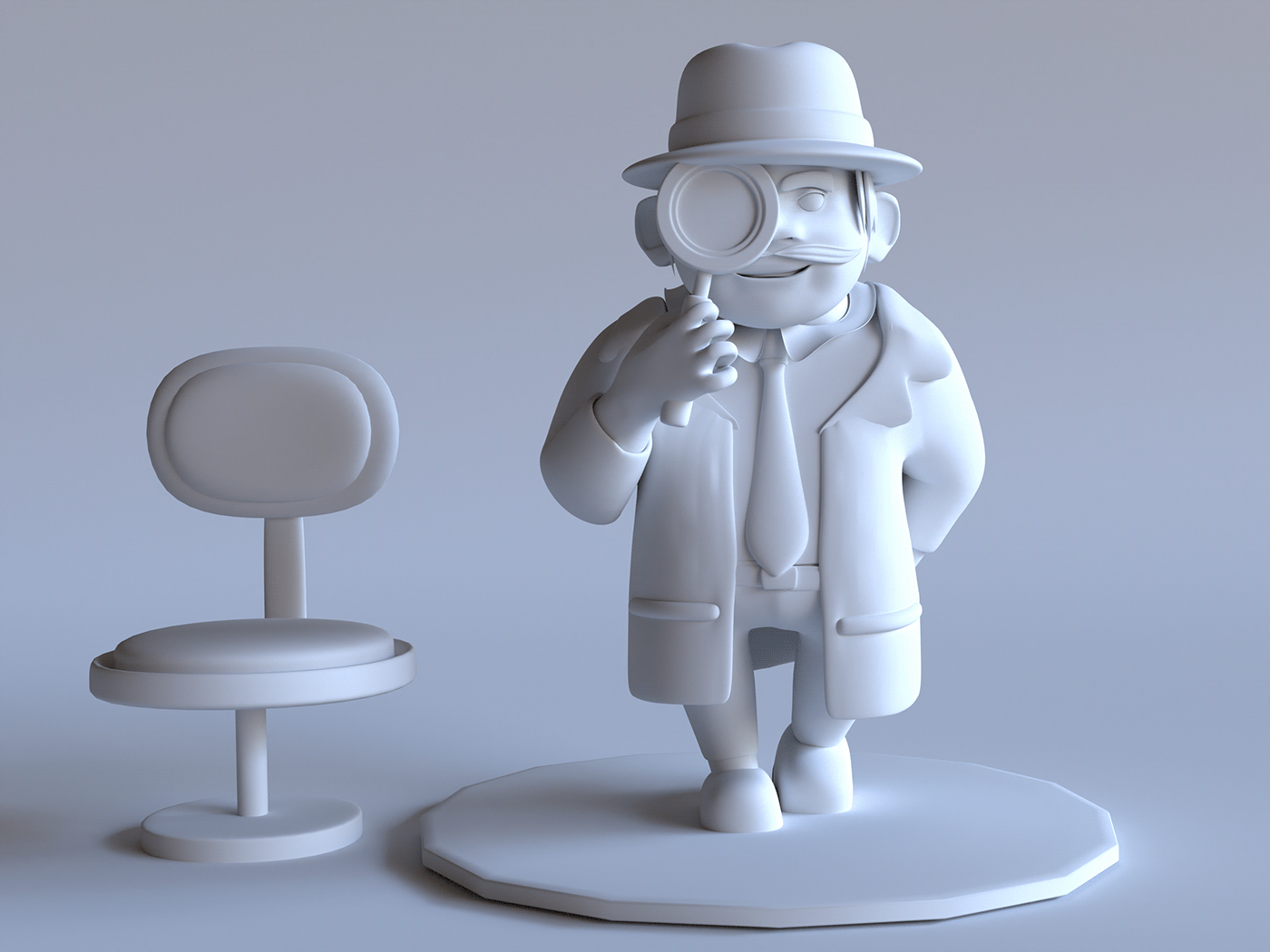 3D 3d modeling blender blender3d cartoon Character cycles detective modeling texturing