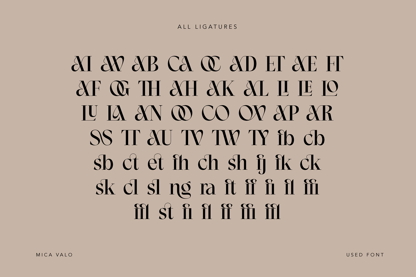 Serif Font Typeface Display elegant ligature modern classy Fashion  alternate Free font
