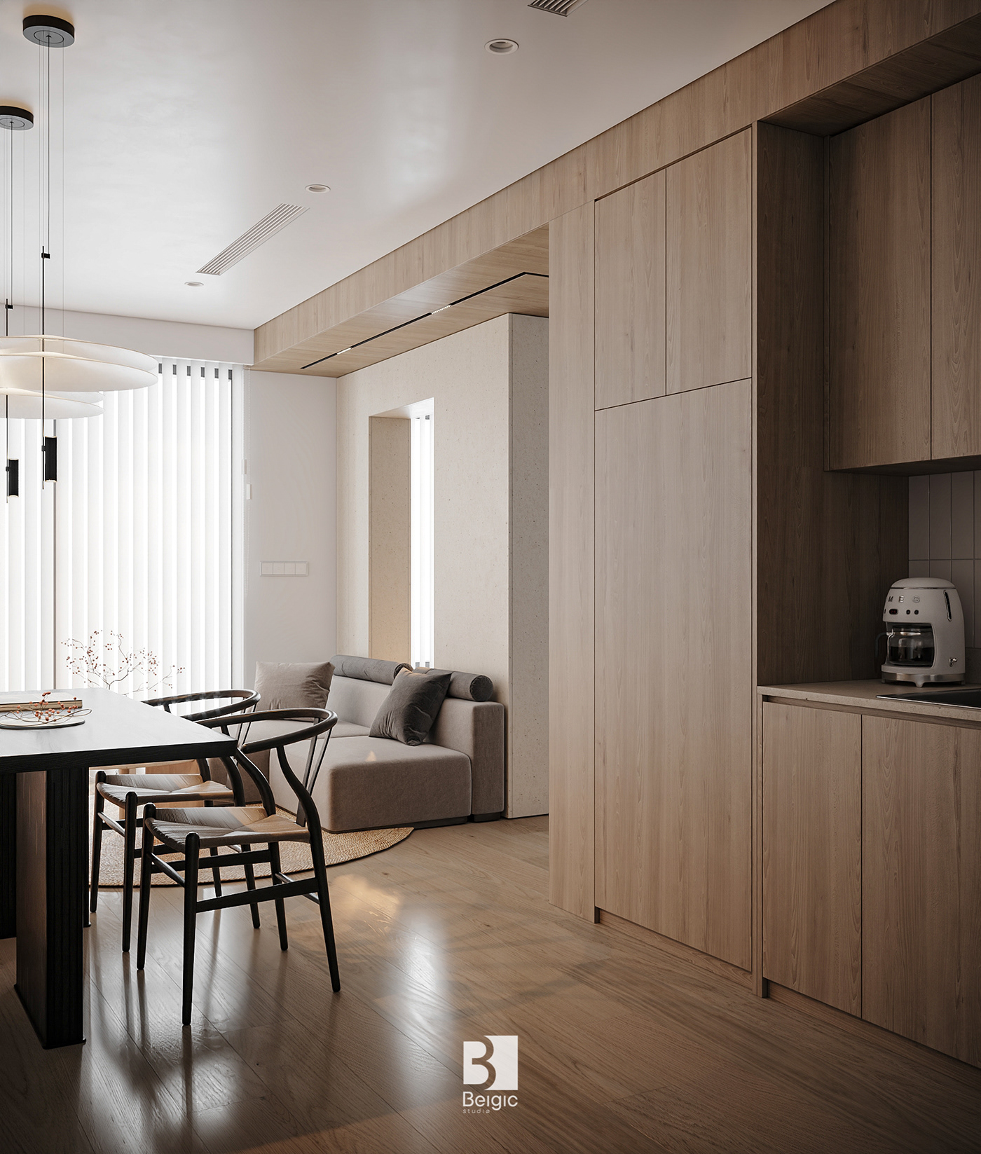 3ds max apartment architecture design designer Interior interior design  living room Render visualization
