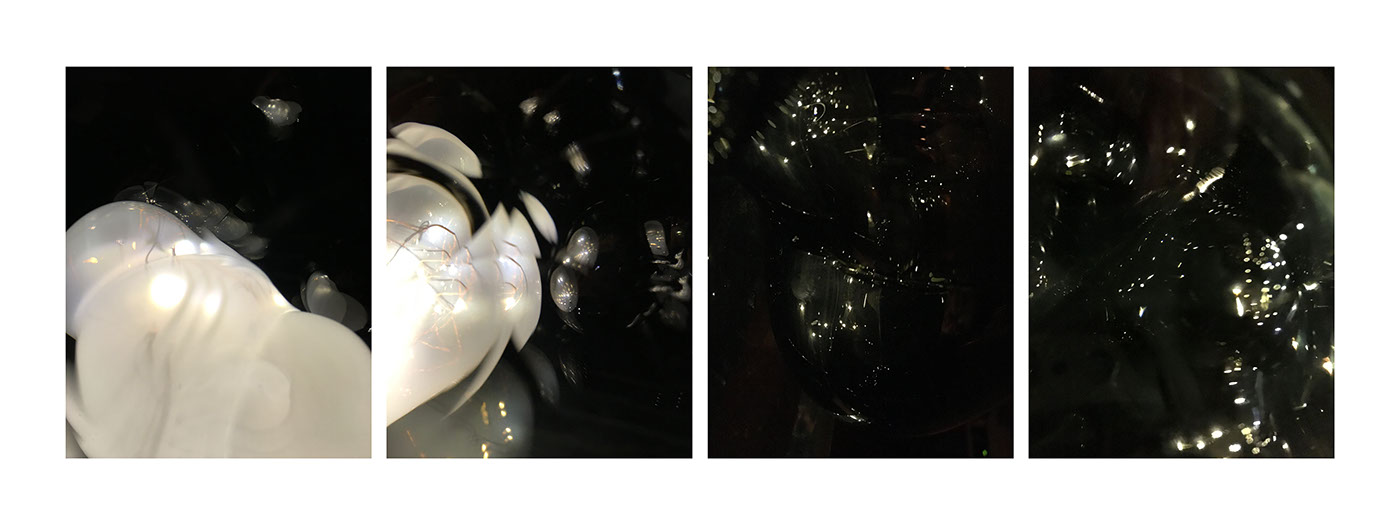 digital prints glass blownglass Relections lighting