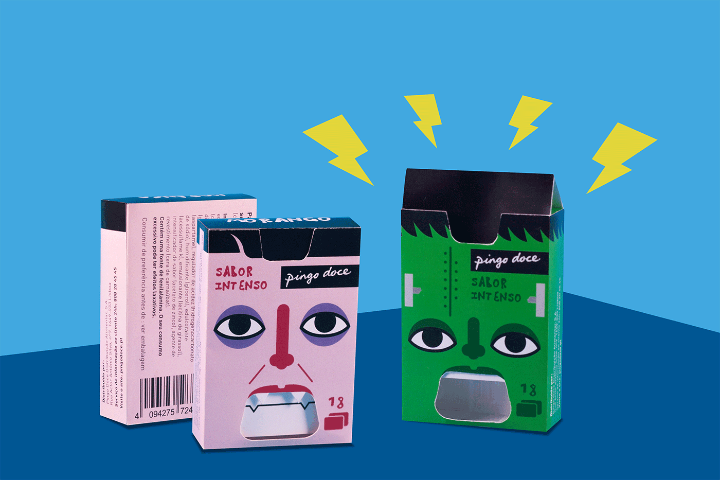 Packaging gum Fun kids monster vampire Pingo Doce