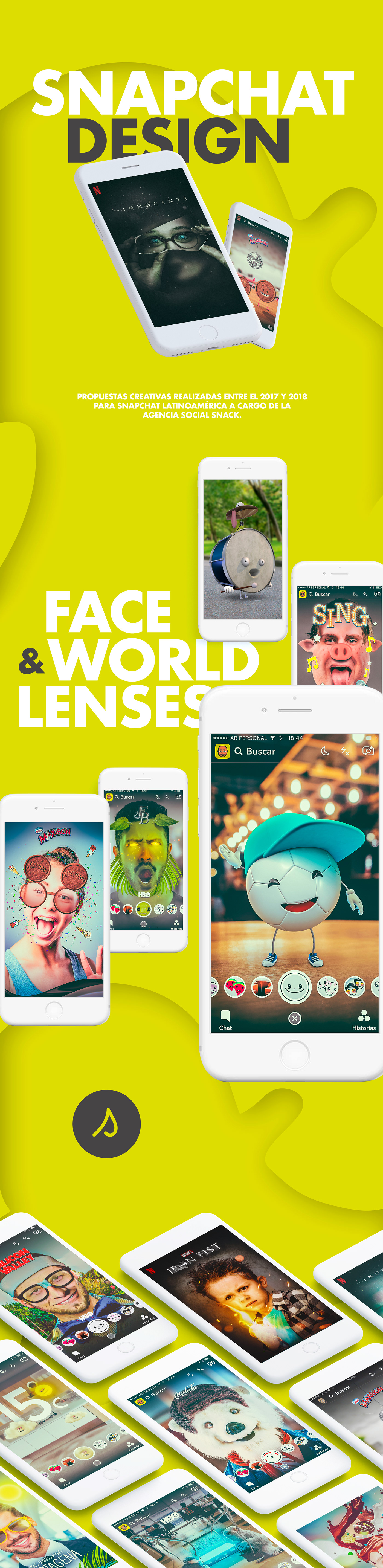 snapchat lenses retouching  3D modeling photomanipulation mobile graphic design  latinoamerica augmented reality
