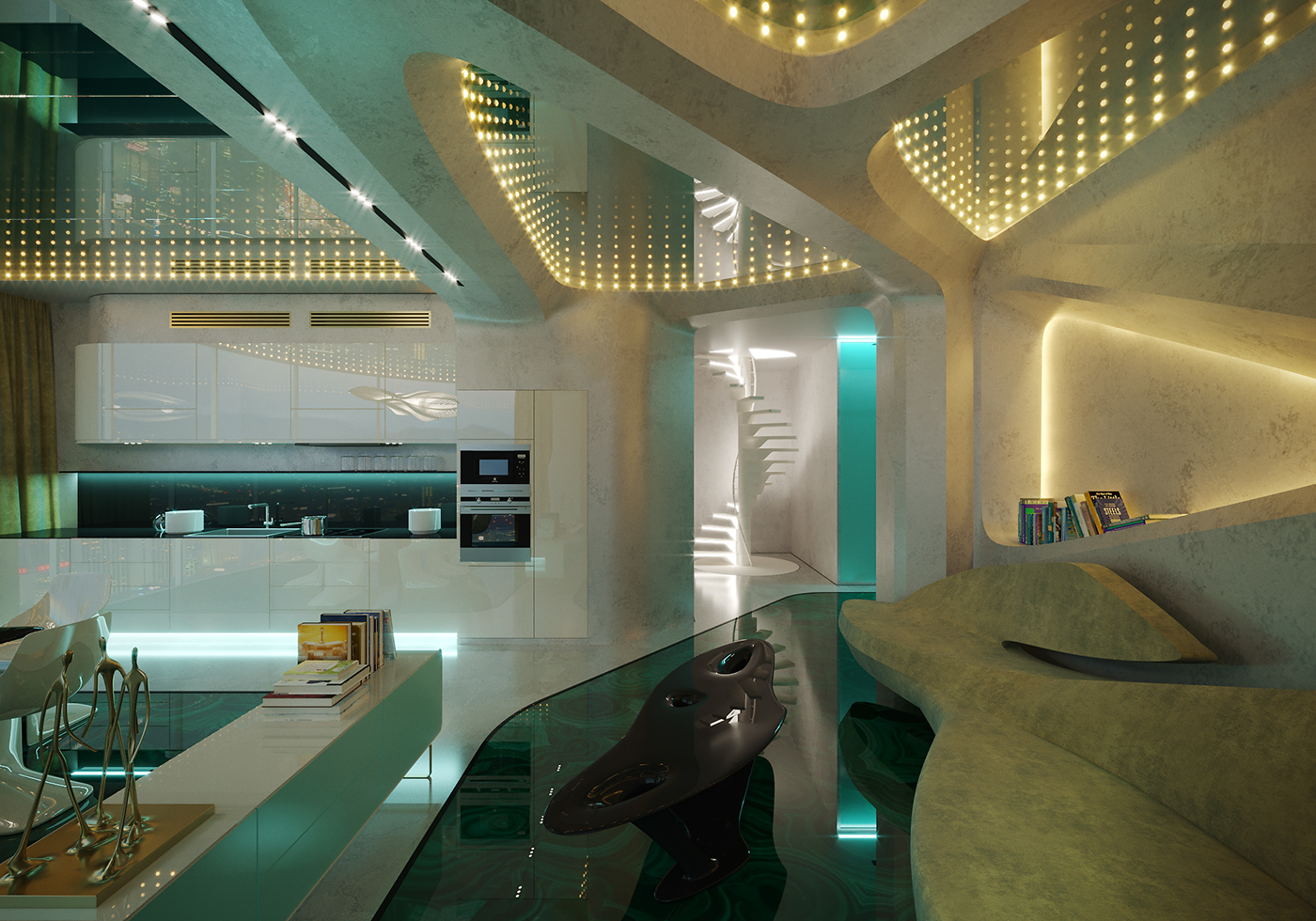 Penthouse Concept interior design  Residence Design