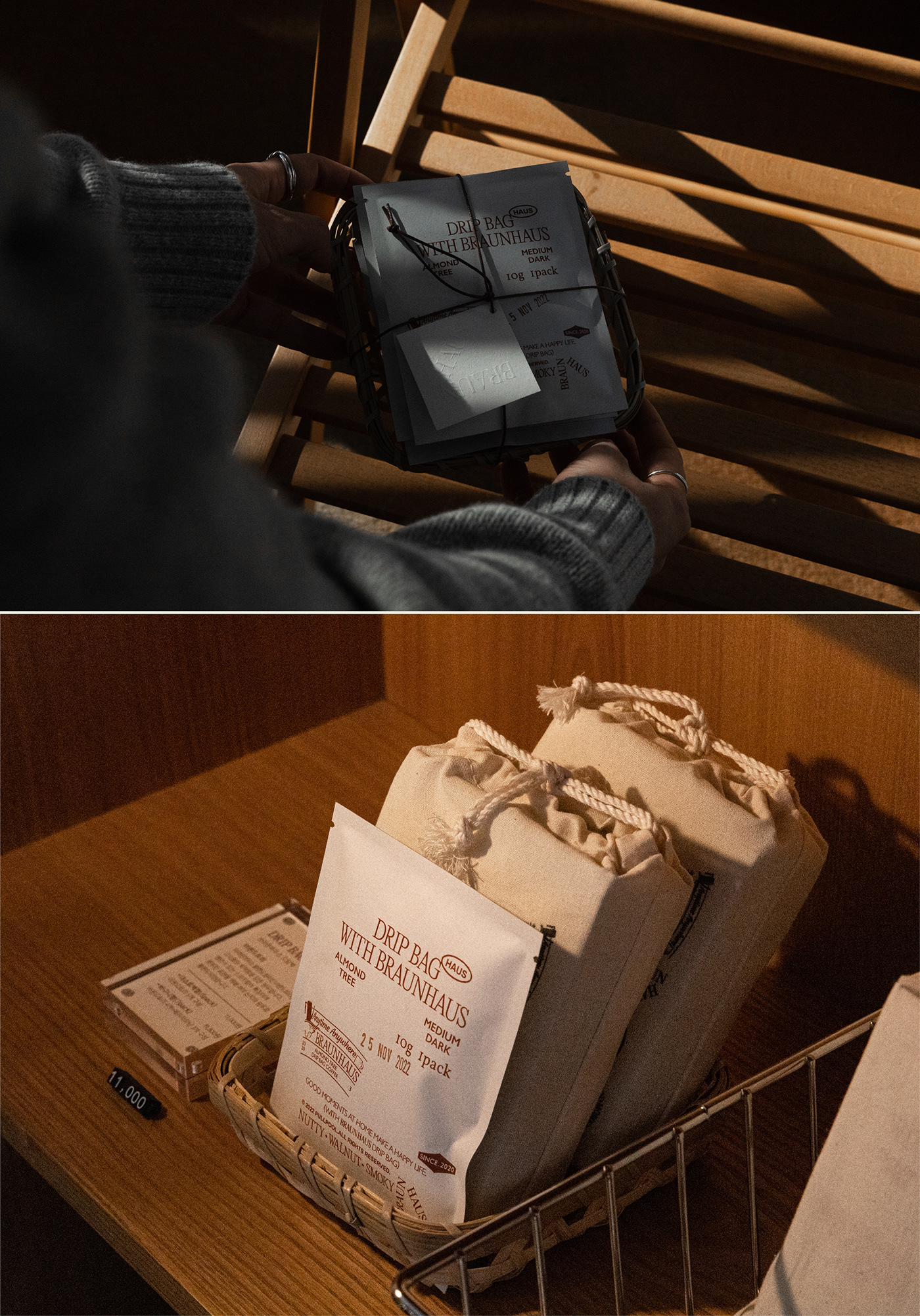 brand identity branding  brown cafe Coffee graphic design  Korea Layout Packaging typography  