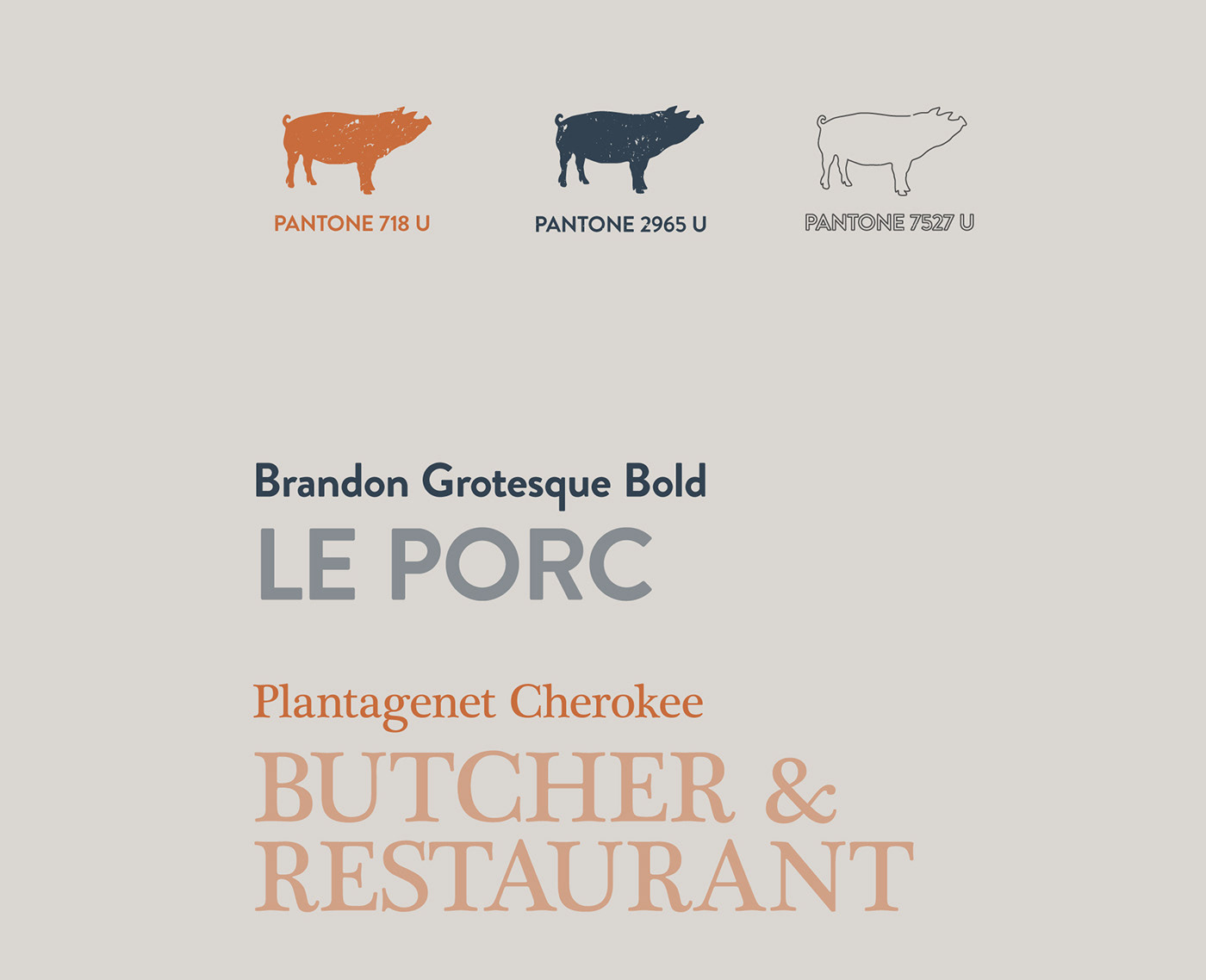 apron butcher French handbag menu package restaurant illustrations