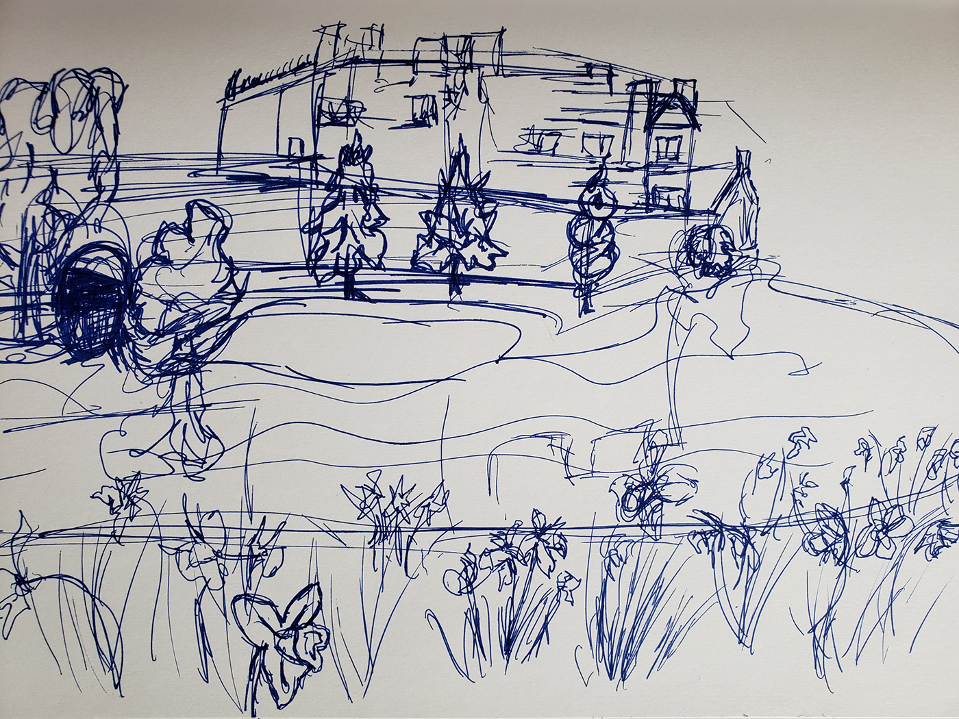 art doodles sketch draw Landscape koi sigils