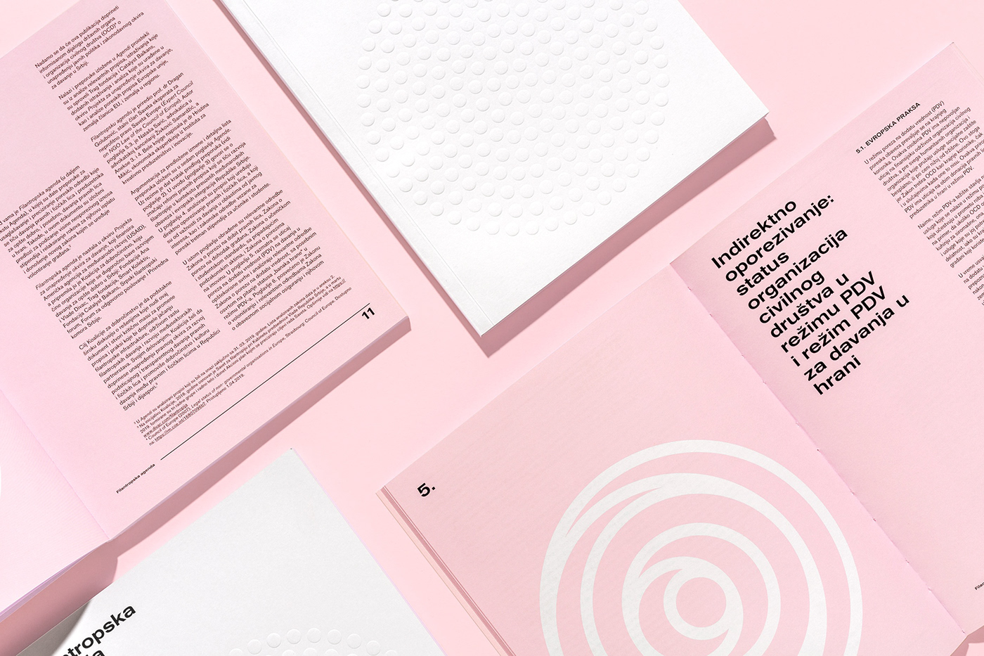 book brochure circle clean editorial design  minimal nonprofit Philanthropy  pink print
