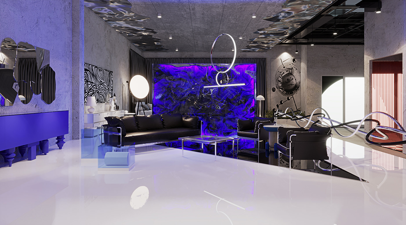 interior design  visualization fritz hansen Muuto Flos Showroom design Interior design